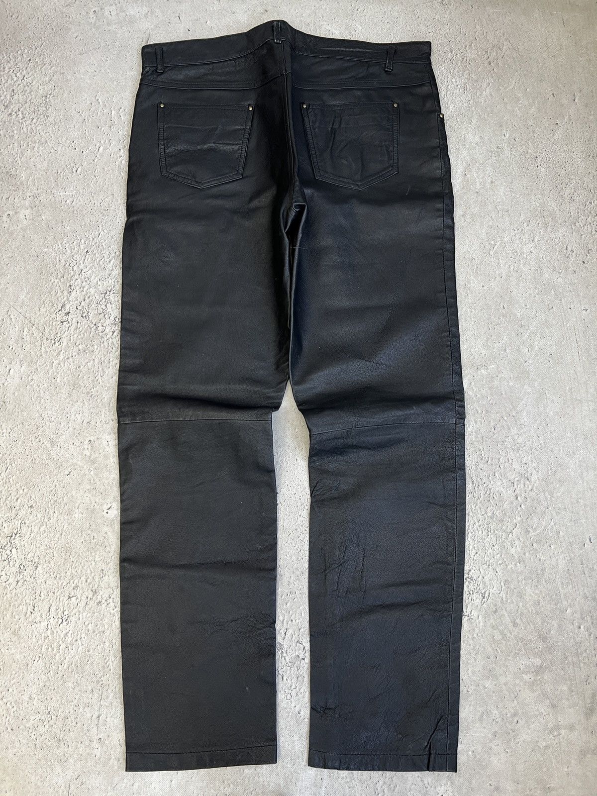 Harley Davidson Black opium leather regular harley davidson style pants y2k Size US 34 / EU 50 - 7 Thumbnail