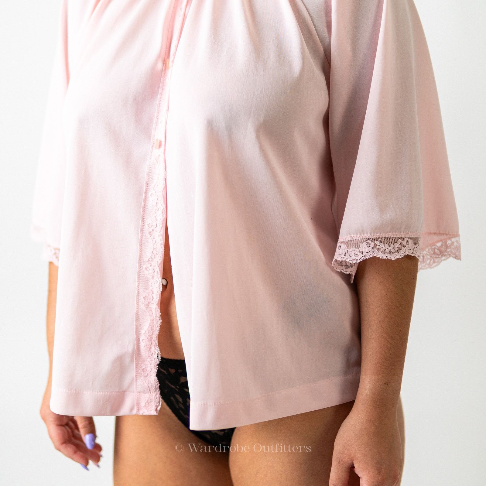 Vintage Vintage 80s Pastel Pink Nightgown Lingerie Top Size ONE SIZE - 7 Thumbnail