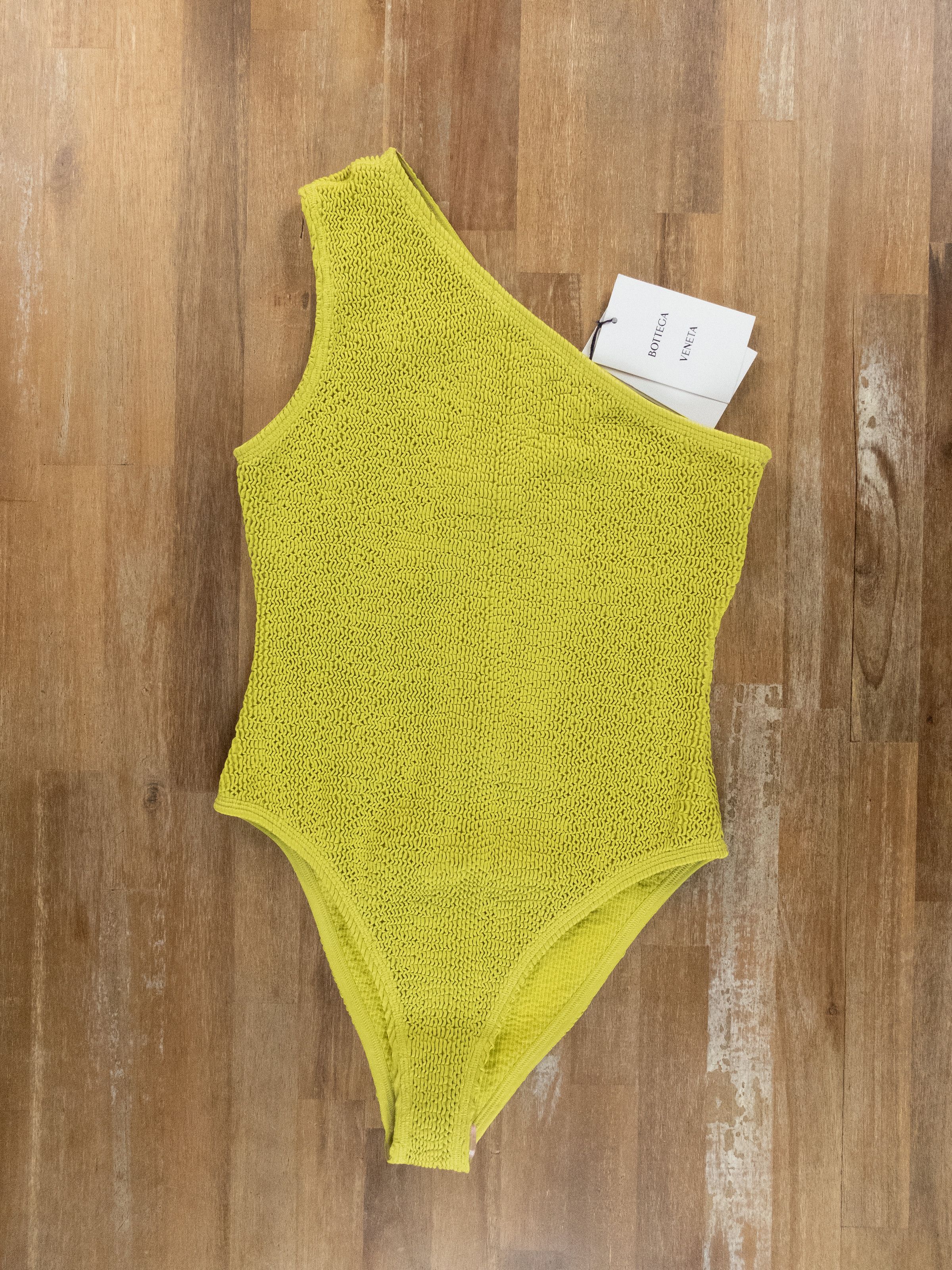 Bottega Veneta BOTTEGA VENETA crinkle green one piece swimsuit swimwear 42 Size 28" / US 6 / IT 42 - 2 Thumbnail