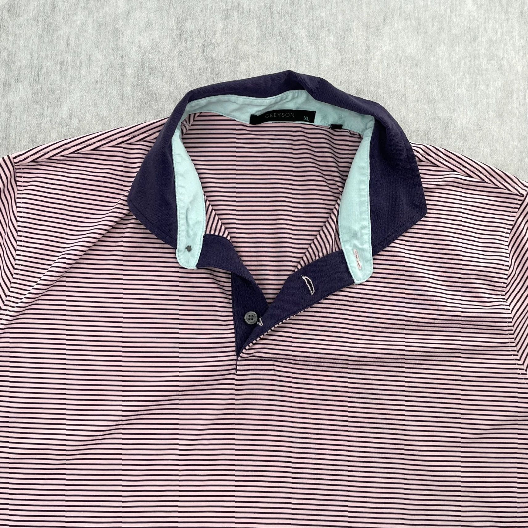 Vintage Greyson Shirt Polo XL Adult Large Extra Pink Striped Golf Mens Logo Stretch Lightweight Breathable Moisture Wicking Regular Football? Size US XL / EU 56 / 4 - 3 Thumbnail