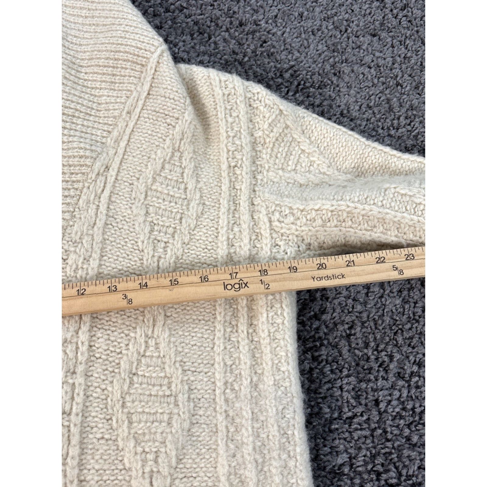 Pendleton VINTAGE Pendleton Cardigan Sweater Womens Large Ivory Shawl Chunky Knit Wool 70s L Womens Size L / US 10 / IT 46 - 3 Thumbnail