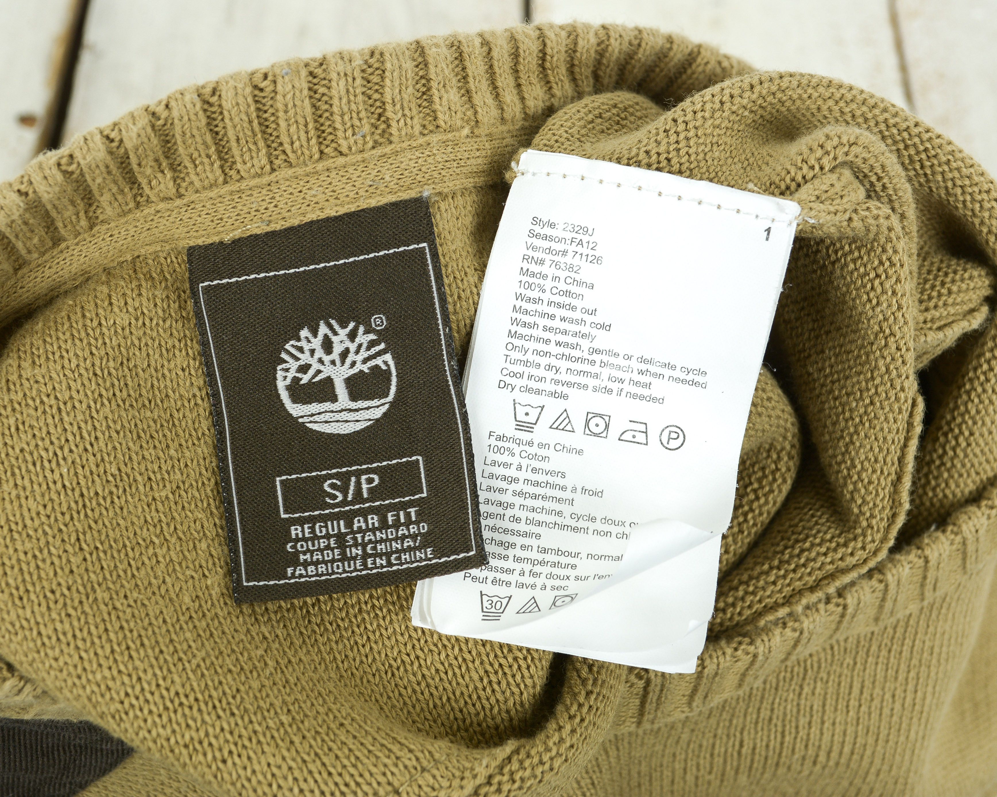 Timberland Cotton Sweater S Pullover Crew Neck Beige Jumper Knitted Top Size US S / EU 44-46 / 1 - 6 Thumbnail