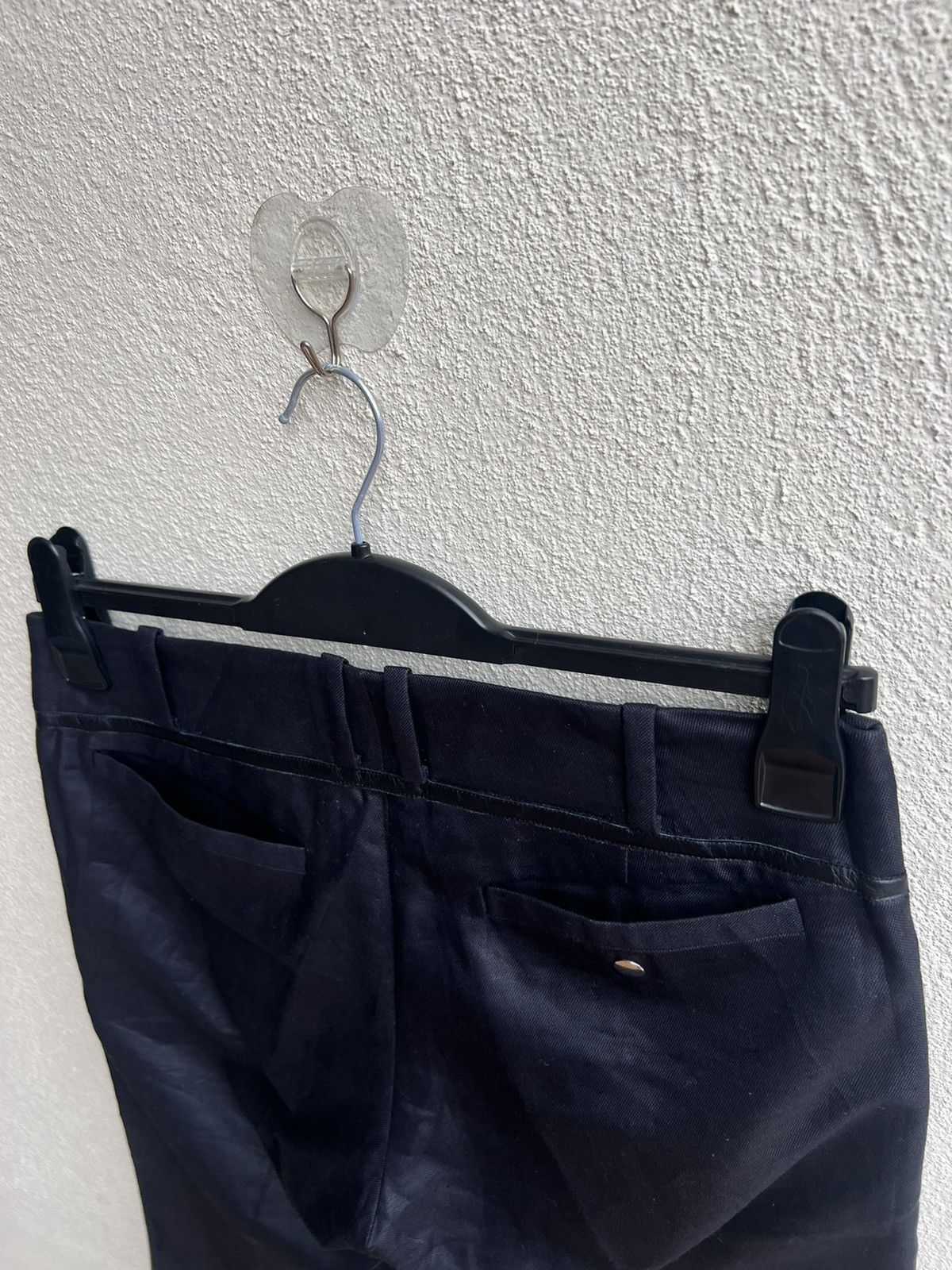 ato ATO Japan Blue Black Linen Boot Cut Trouser Pant Low Rise Size US 29 - 19 Thumbnail