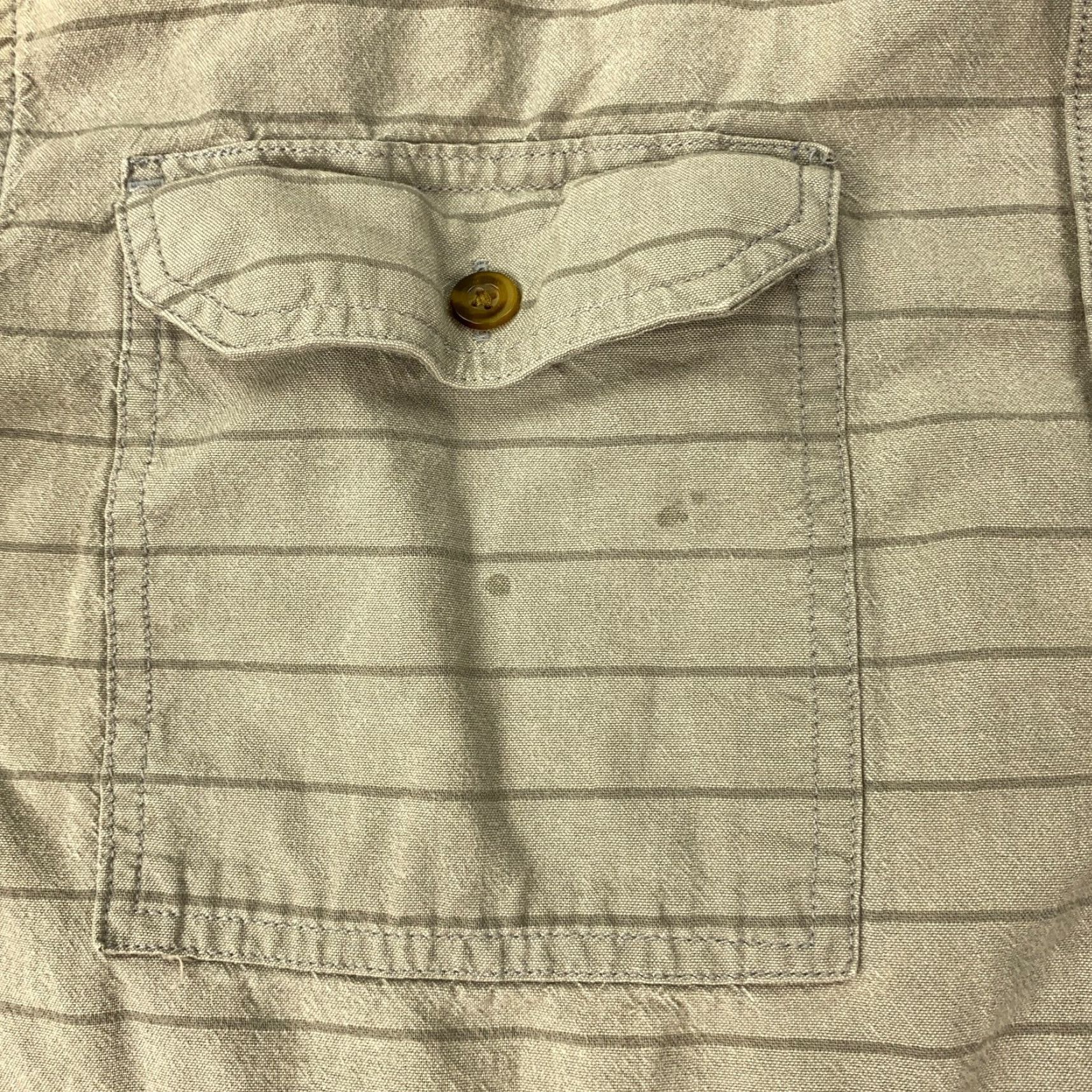 Carhartt VINTAGE Carhartt Loose Fit Shirt Mens Large Gray Striped Short Sleeve Workwear Size US L / EU 52-54 / 3 - 3 Thumbnail