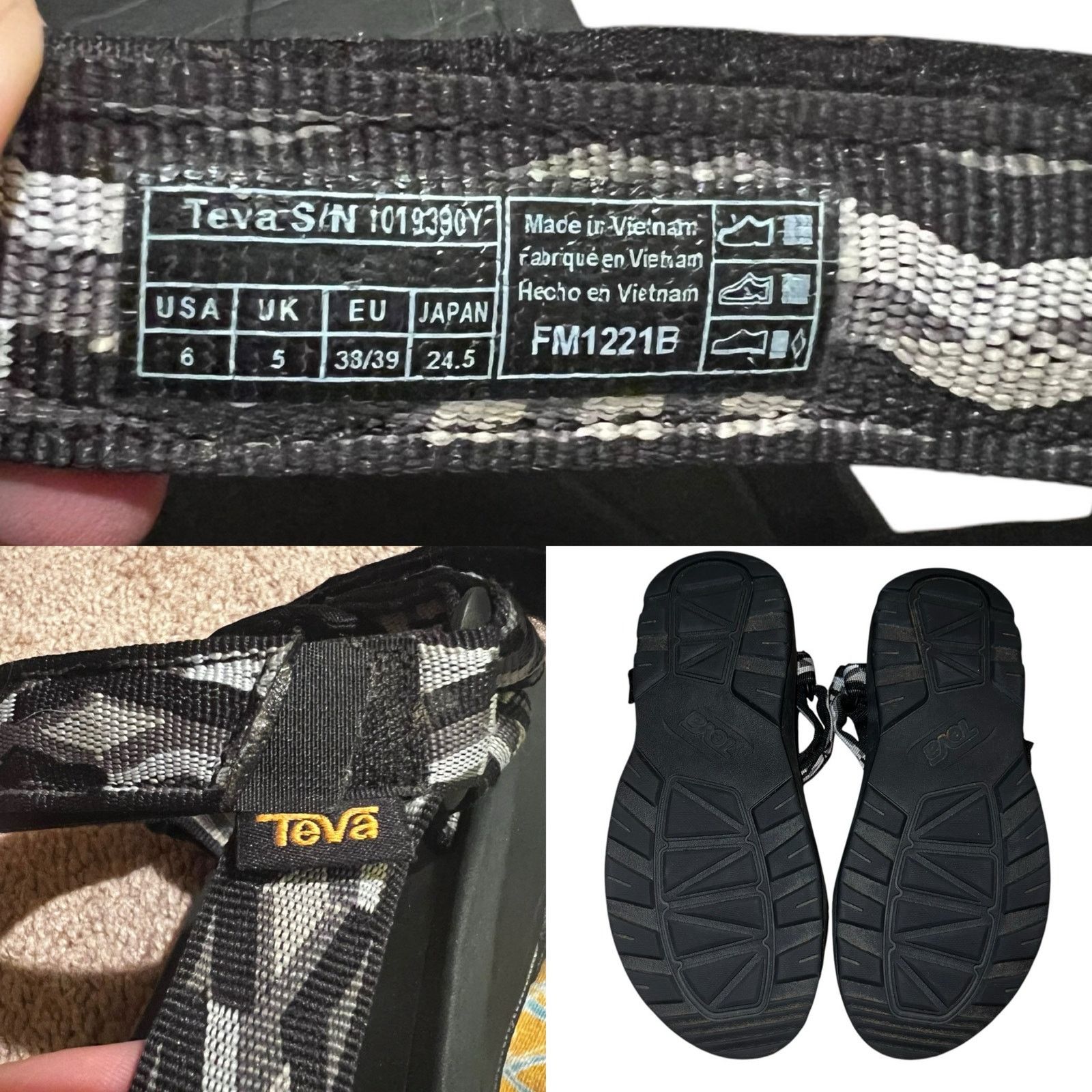 Teva Men’s Teva Hurricane XLT 2 Black White Sports Sandal SZ 6 Size US 6 / EU 39 - 9 Thumbnail