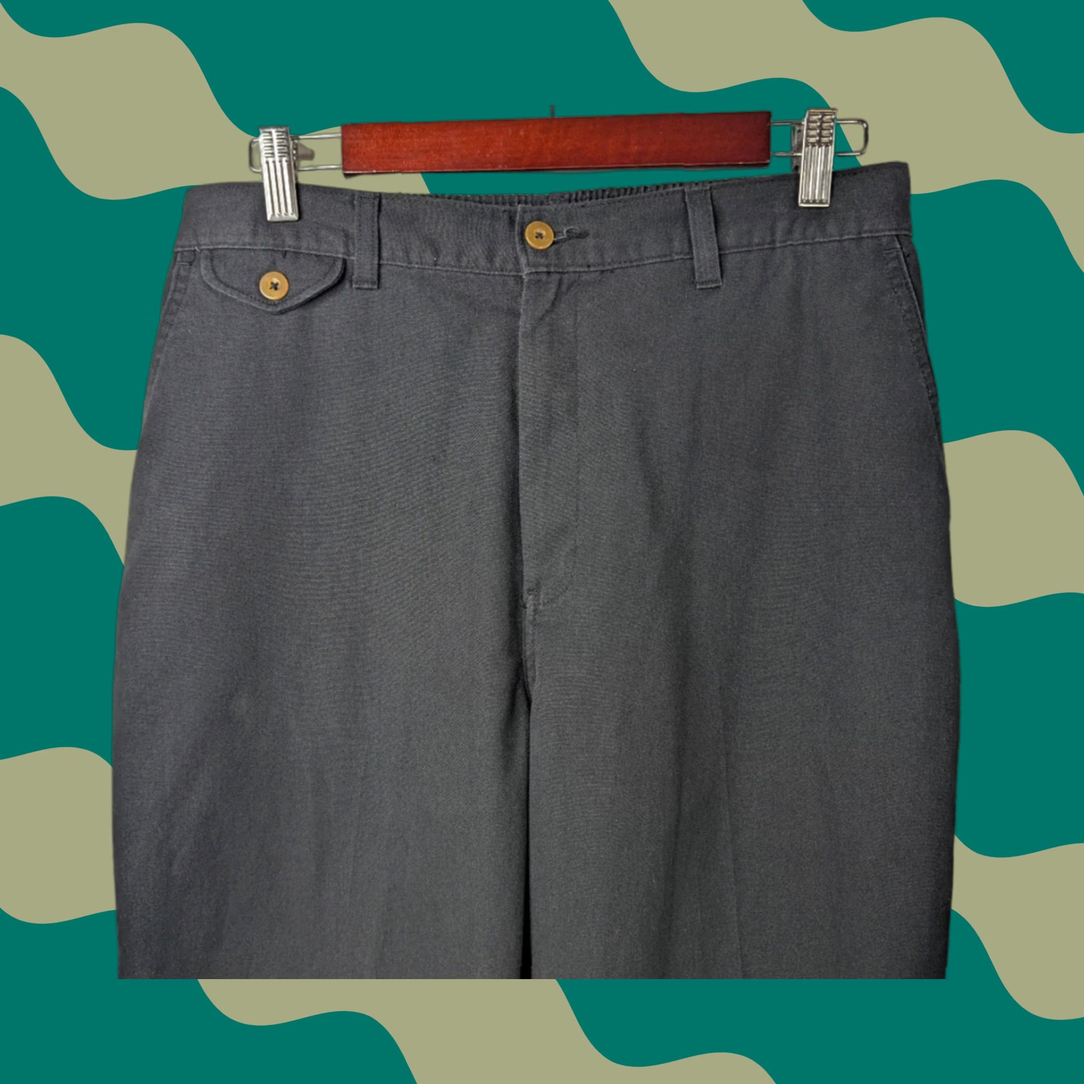 Vintage Towncraft Men's Pants 34-30 Gray Elastic Waist Straight Leg Casual Workwear Slacks Size US 30 / EU 46 - 1 Thumbnail