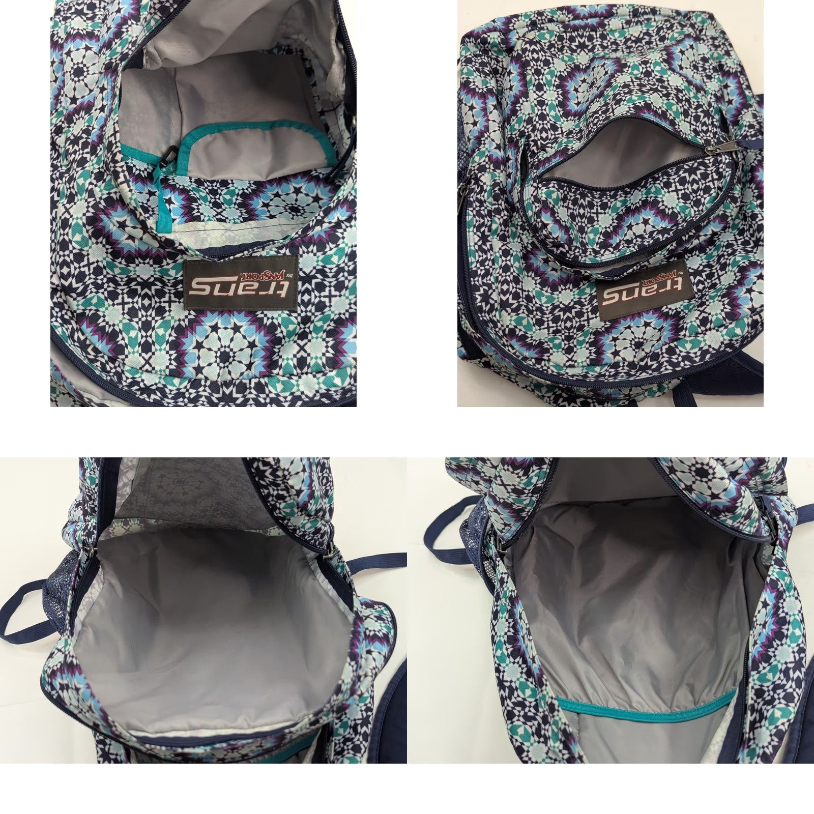 Jansport VINTAGE Trans by JanSport SuperMax Backpack Kaleidoscope Blue Purple w Laptop Pocket Size ONE SIZE - 9 Thumbnail