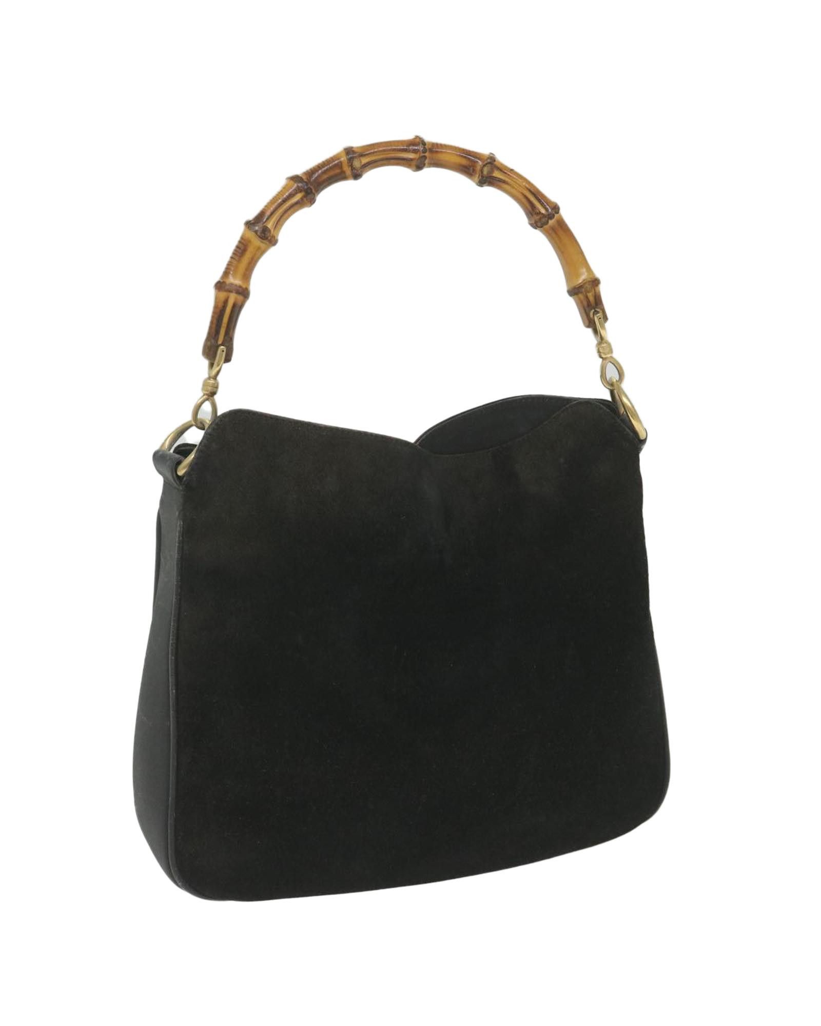 image of Gucci Classic Black Suede Shoulder Bag, Women's