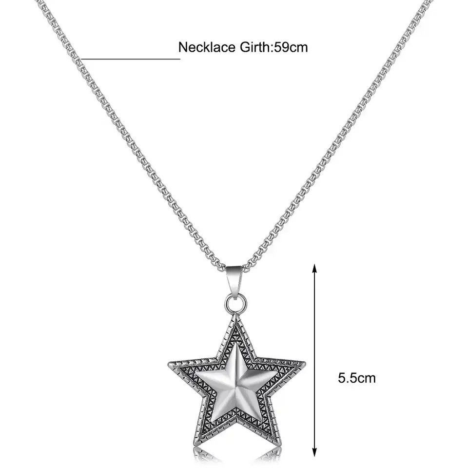 Jewelry Punk Five Pointed Star Necklace Size ONE SIZE - 6 Thumbnail