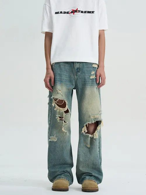 VIBE Blue Distressed Denim Jeans Size US 30 / EU 46 - 7 Thumbnail