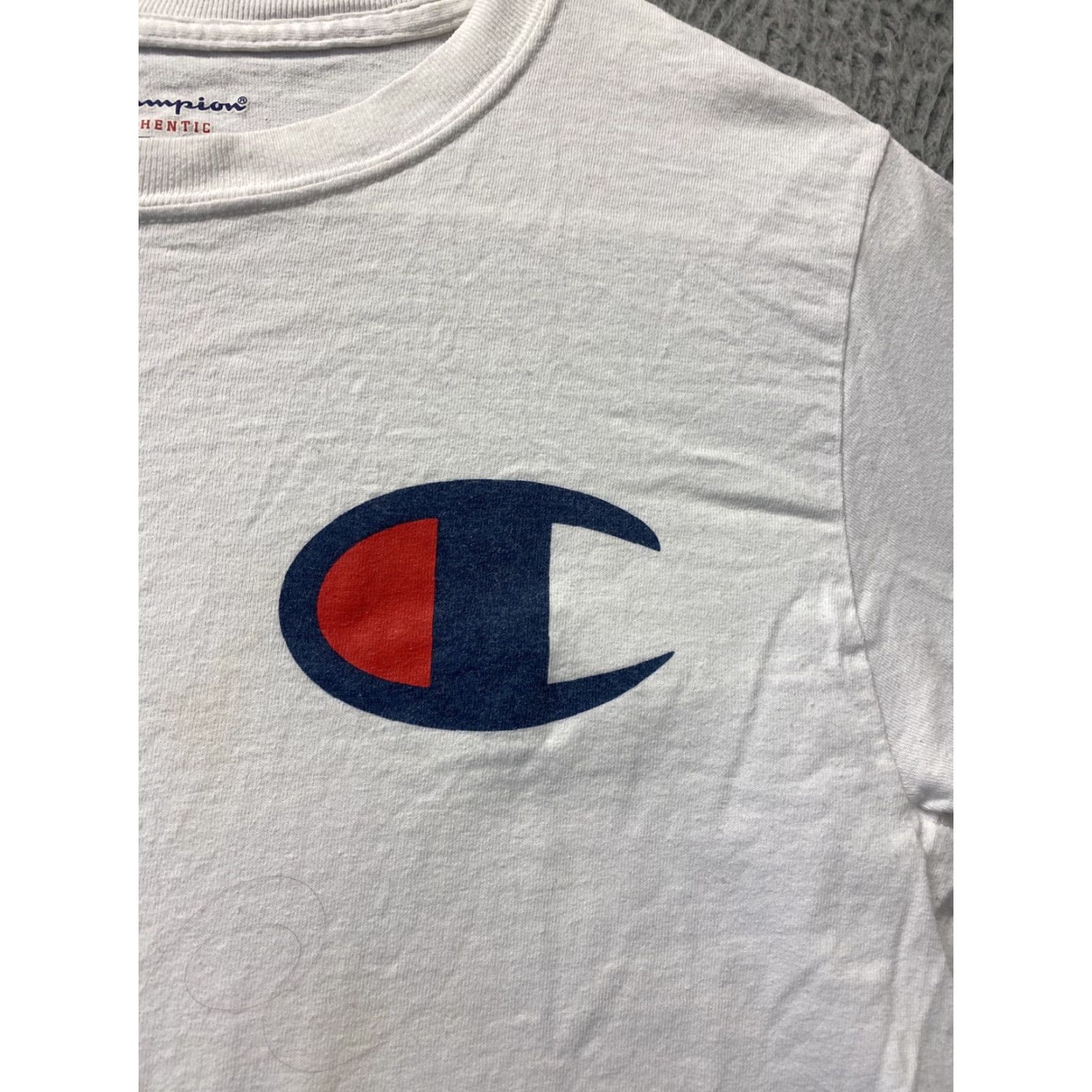 Champion Champion Shirt Mens S White Long Sleeve Crew Neck Tee Logo Casual Outdoor 103-36 Size US S / EU 44-46 / 1 - 2 Thumbnail