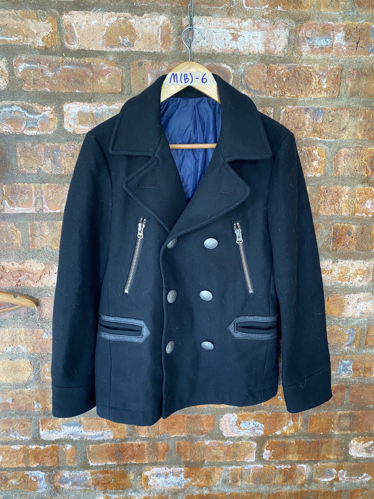 5351 POUR LES HOMMES 2000s 291295= Homme Leather trim zipper wool jacket Size US M / EU 48-50 / 2 - 2 Thumbnail