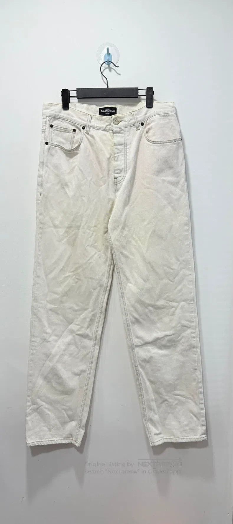 Balenciaga Balenciaga size S White Distressed Denim Pants, Size S Size US 28 / EU 44 - 1 Thumbnail