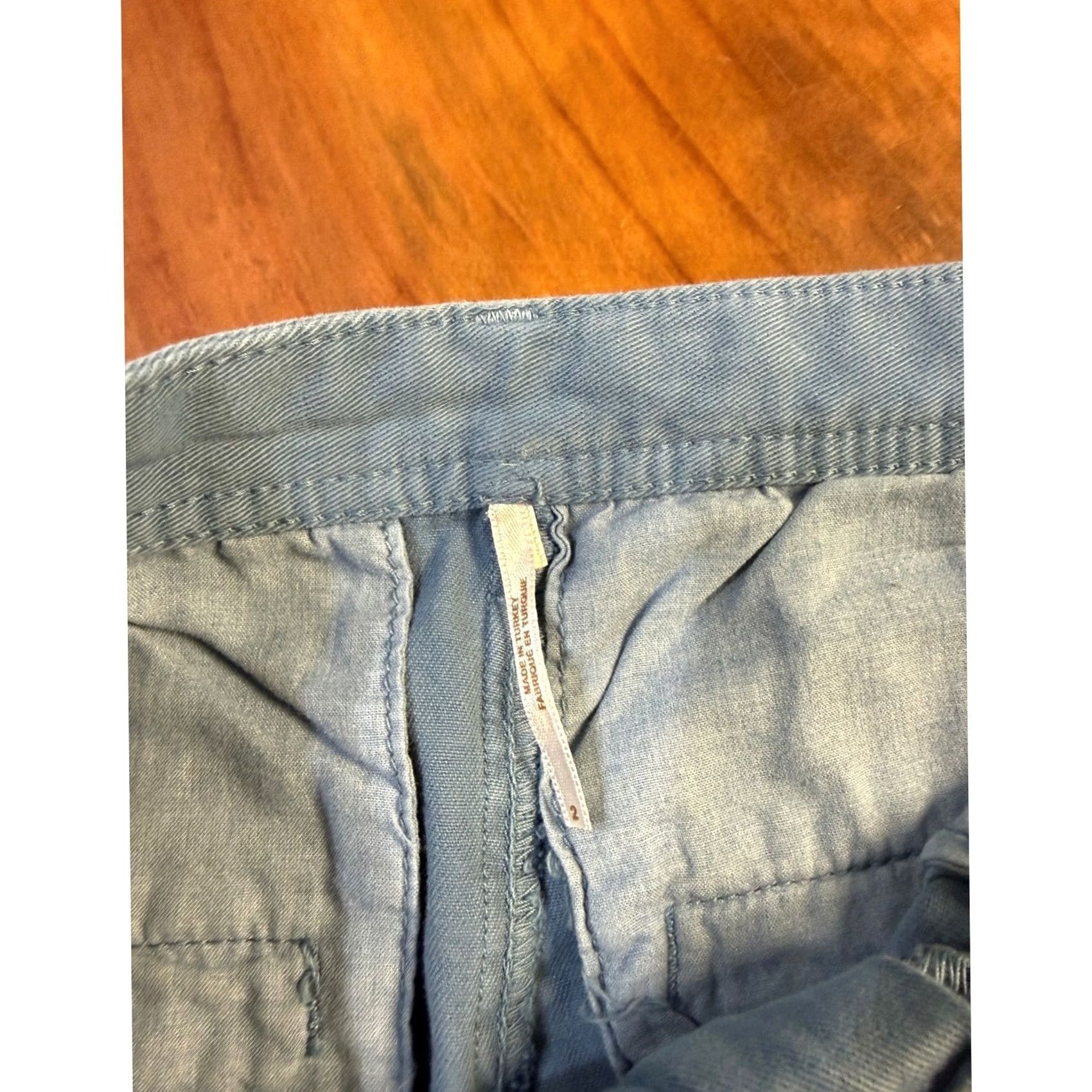 Free People Free People Womens Pants - Blue Chino Pleated High Rise Casual Size 26" / US 2 / IT 38 - 3 Thumbnail