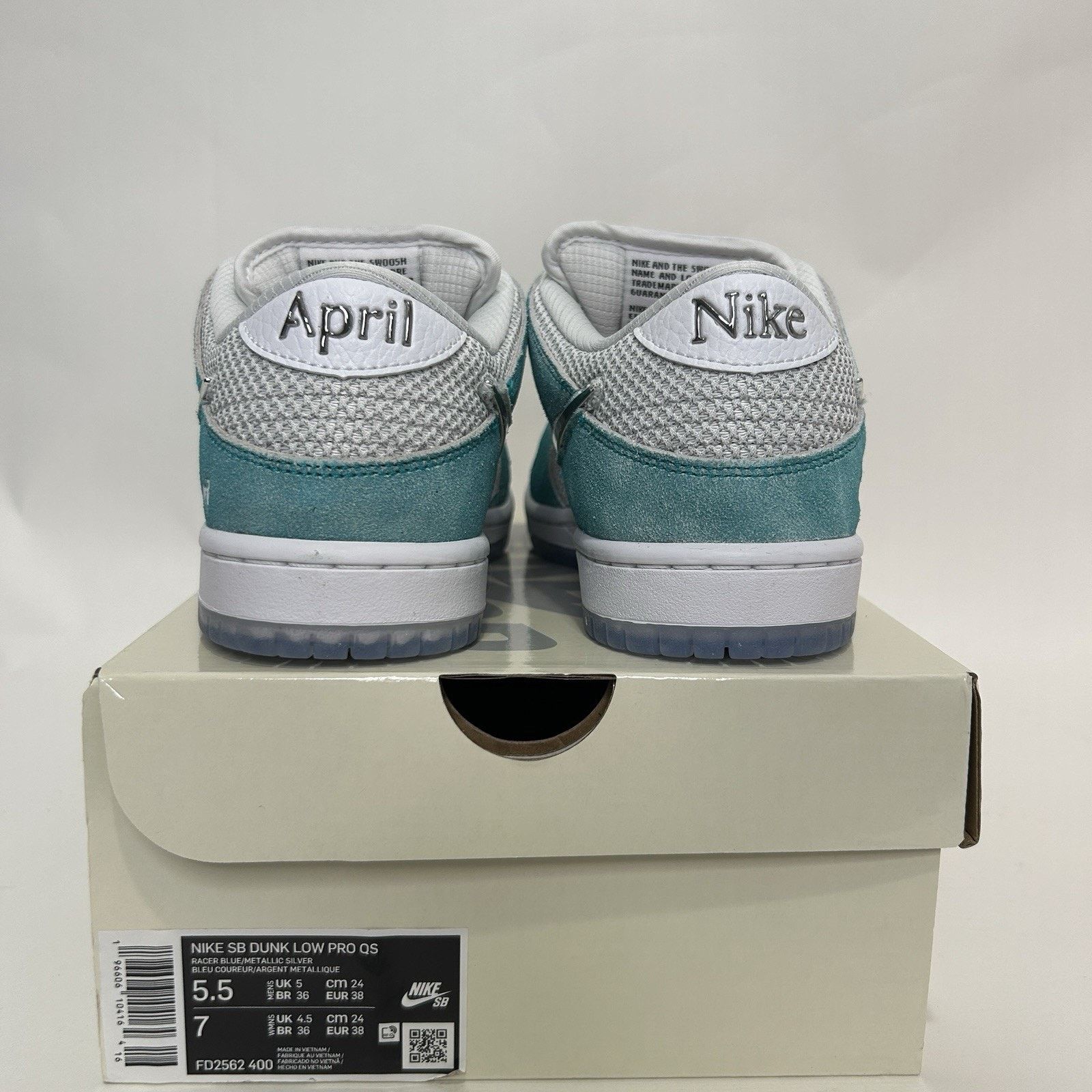 Nike Nike SB Dunk Low Pro QS X April Skateboards “Tiffany” Size US 5.5 / EU 38 - 4 Thumbnail