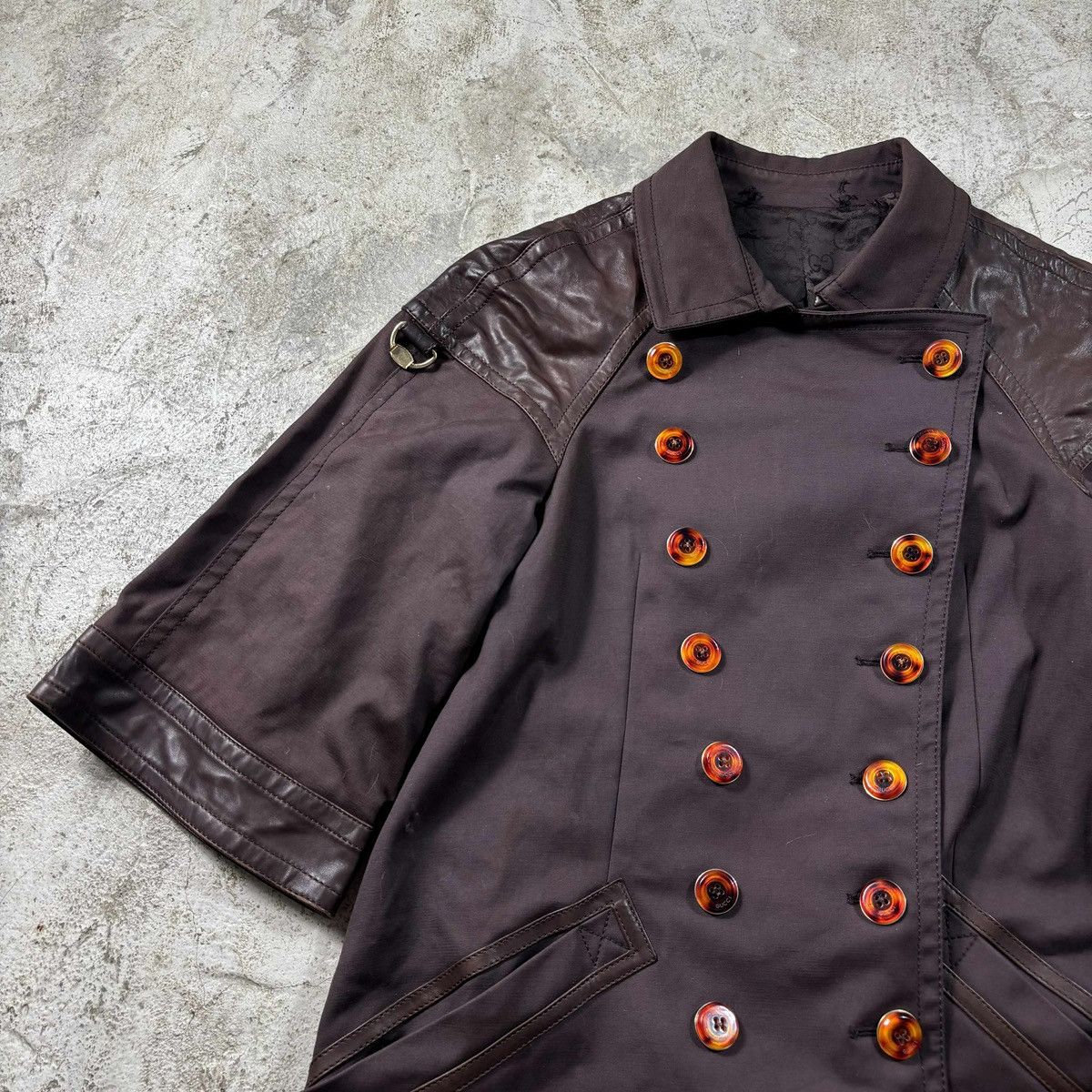Gucci GUCCI FRIDA ERA - 2008 COAT COTTON / LEATHER SHORT SLEEVES Size M / US 6-8 / IT 42-44 - 2 Thumbnail