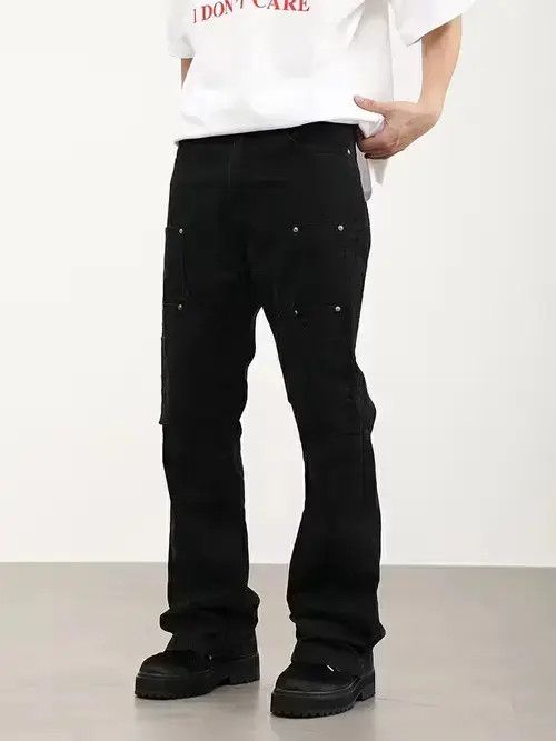 Jean faded flared carpenter cargo pants Size US 34 / EU 50 - 2 Thumbnail