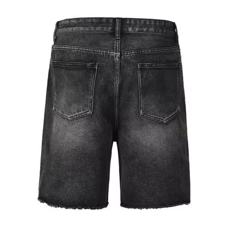 Sandy Black Distressed Damaged Style Jorts Shorts