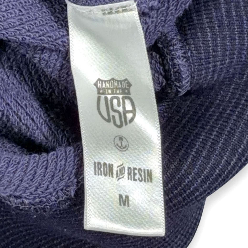 Vintage Iron and Resin Sweater Shirt Adult MEDIUM Blue Pullover Hooded Sweatshirt USA Size US M / EU 48-50 / 2 - 7 Thumbnail