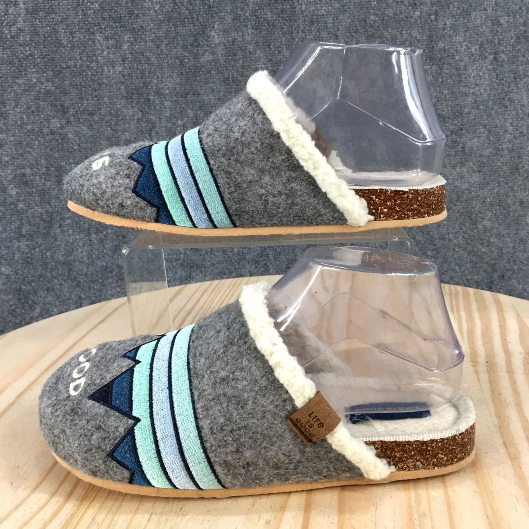 Life is Good Life Is Good Sandals Womens 7 M Berber A-Line Felt Mule Slippers Gray Sandal Women 7 M Berber A-Line Gray Size US 7 / IT 37 - 2 Thumbnail