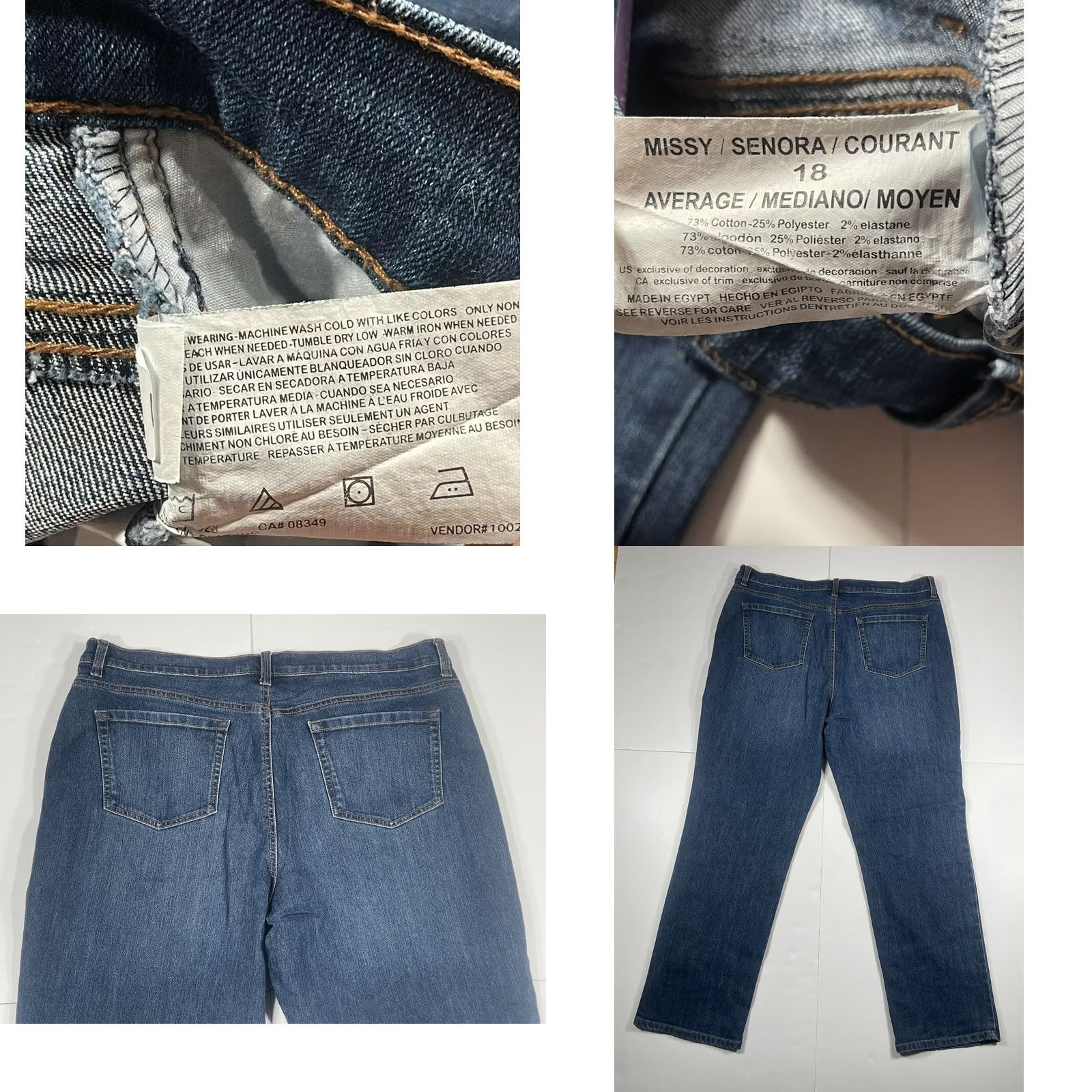 Gloria Vanderbilt Gloria Vanderbilt Amanda Jeans Women's Plus Size Blue Denim Size 18 Size 40" / US 18 - 8 Thumbnail