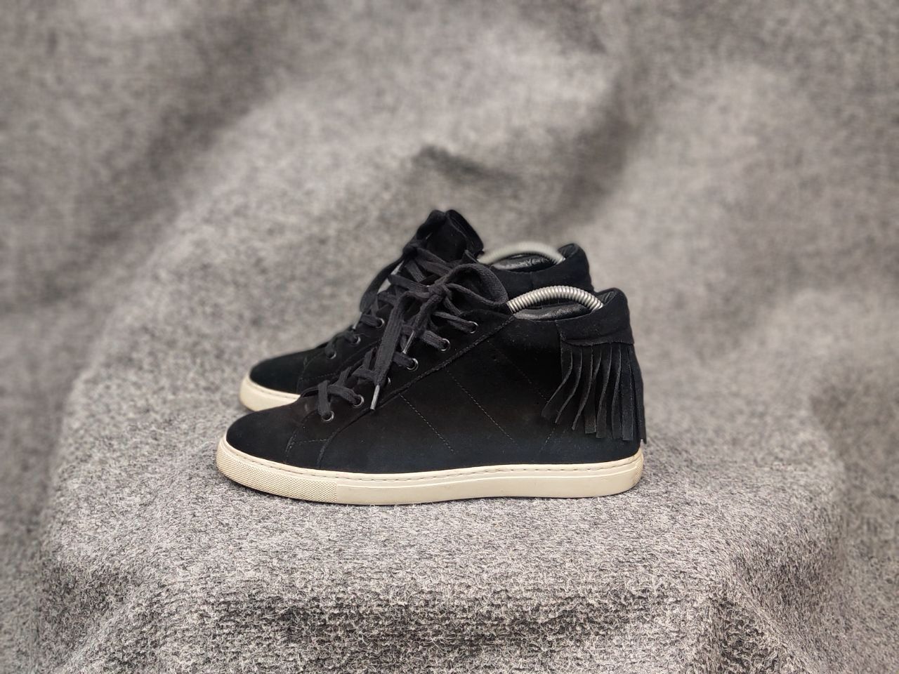 Iro IRO Design suede leather black Lace hi top sneakers Size US 7 / EU 40 - 10 Thumbnail