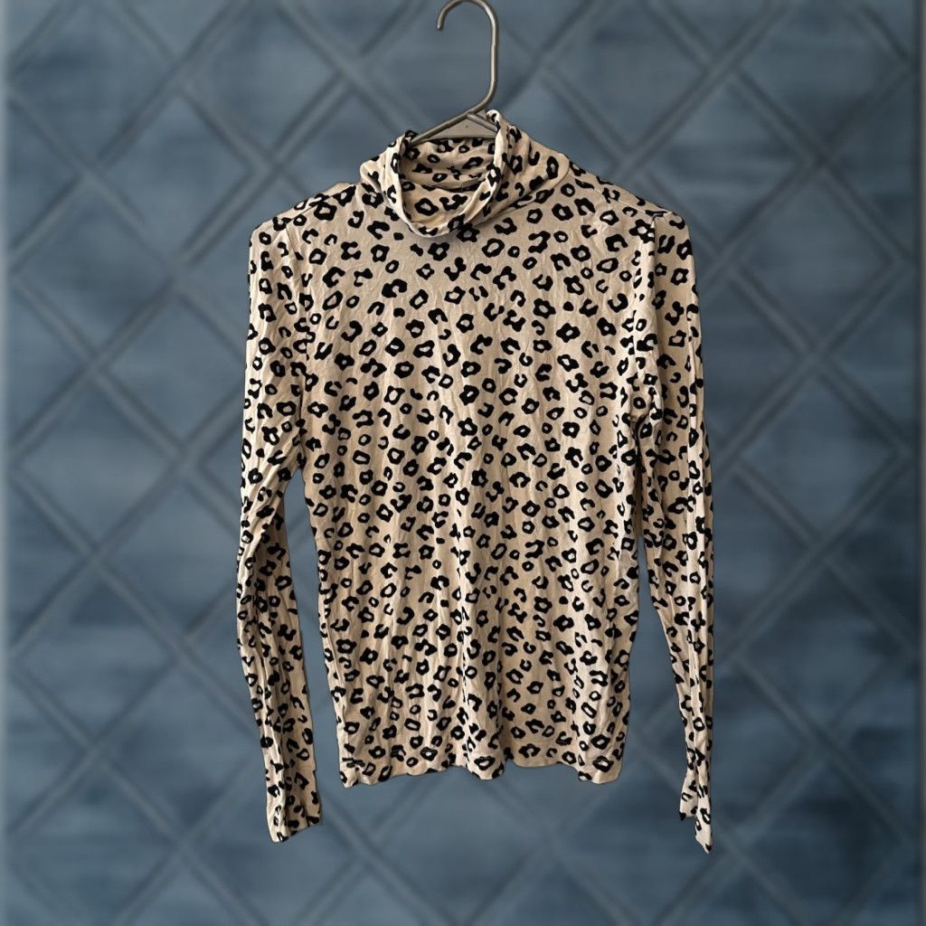 Loft VINTAGE Loft Womens Sweater Pullover Leopard Cheetah Animal Print Size Small Mock Neck Size S / US 4 / IT 40 - 1 Thumbnail