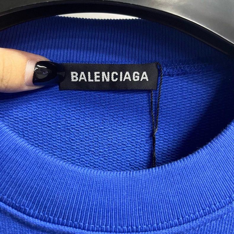 Balenciaga Balenciaga Blue printed logo sweatshirt Size US XS / EU 42 / 0 - 2 Thumbnail