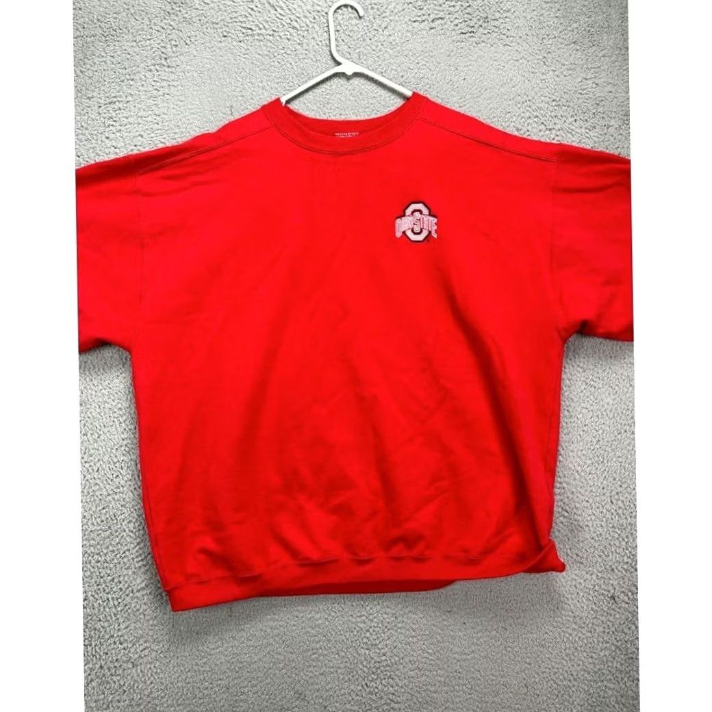 Vintage VINTAGE The Cotton Exchange Sweatshirt Crew Neck Red 2XL Mens Ohio State Buckeyes Thick Pullover Long Sleeve Size US XXL / EU 58 / 5 - 2 Thumbnail