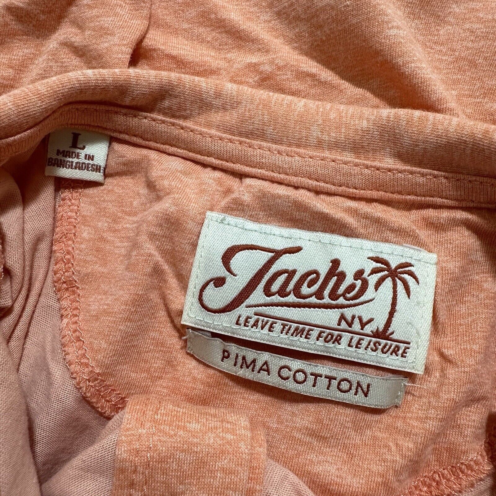 JACHS NY Jachs NY Large Pima Cotton Polo Coral Orange Shirt Size US L / EU 52-54 / 3 - 3 Thumbnail