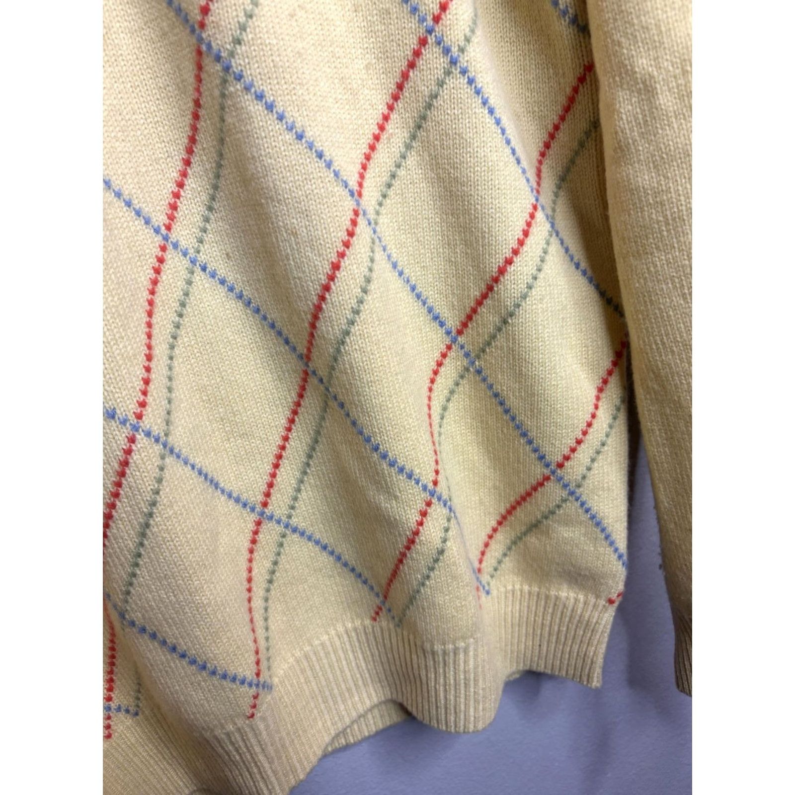 Vintage Paul Fredrick Sweater Mens M Yellow Cashmere Argyle Diamond Crewneck Knit Size US M / EU 48-50 / 2 - 5 Thumbnail