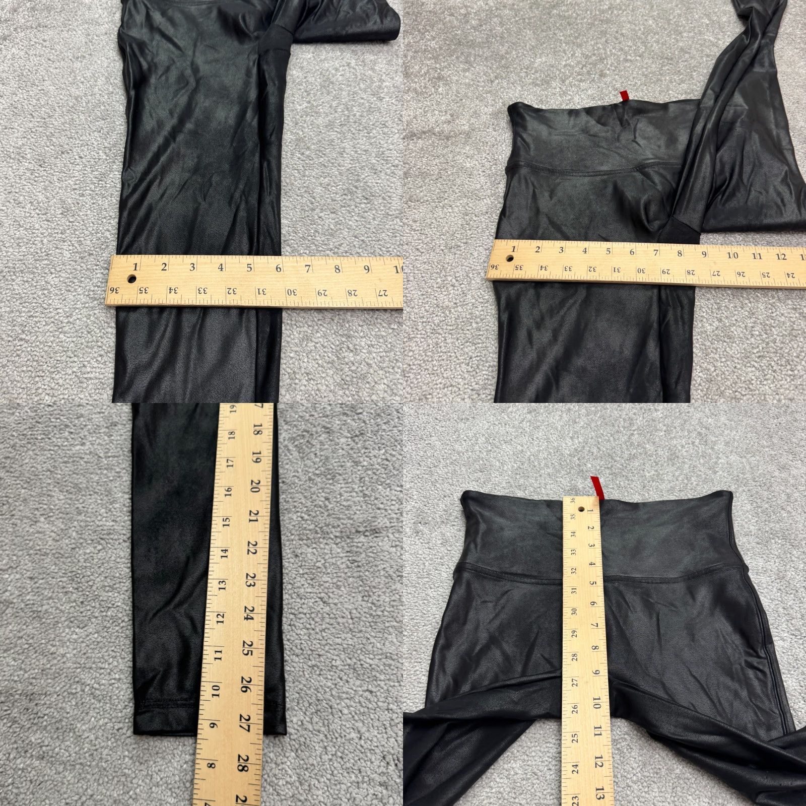 Spanx Spanx Faux Leather High Rise Compression Leggings Womens Medium Black Athleisure 26x27 Size 32" / US 10 / IT 46 - 8 Thumbnail