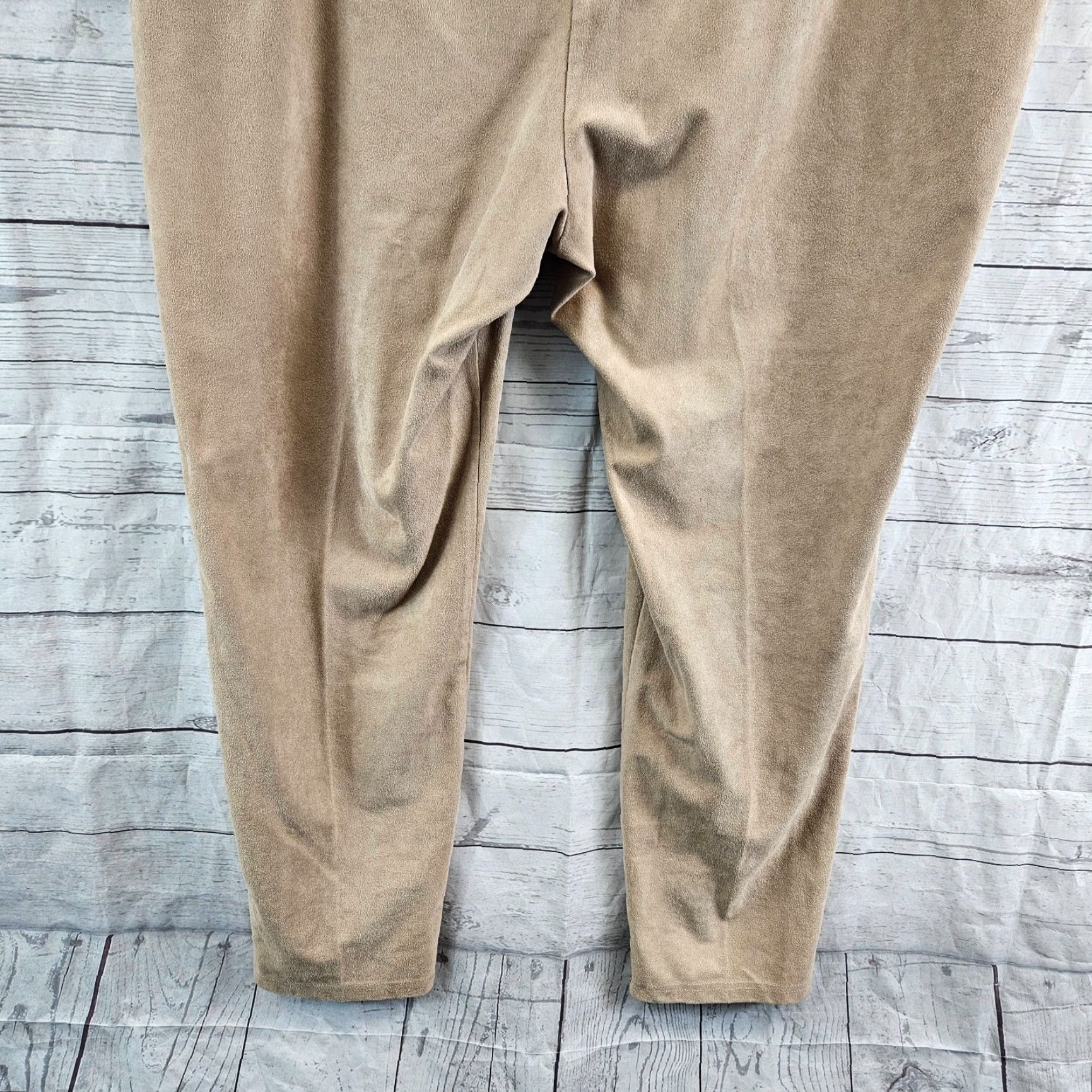 Vintage Chicos Zenergy Womens Faux Suede Pants Sz XL Tan Pull On High Rise Size 40" / US 18 - 5 Thumbnail