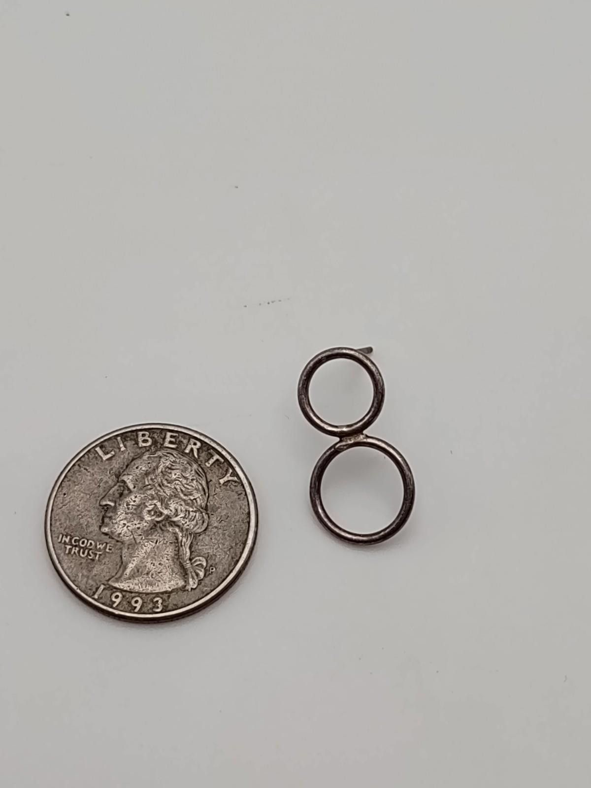 The Unbranded Brand Minimalist Double Circle Stud Earrings Sterling silver Size ONE SIZE - 3 Thumbnail