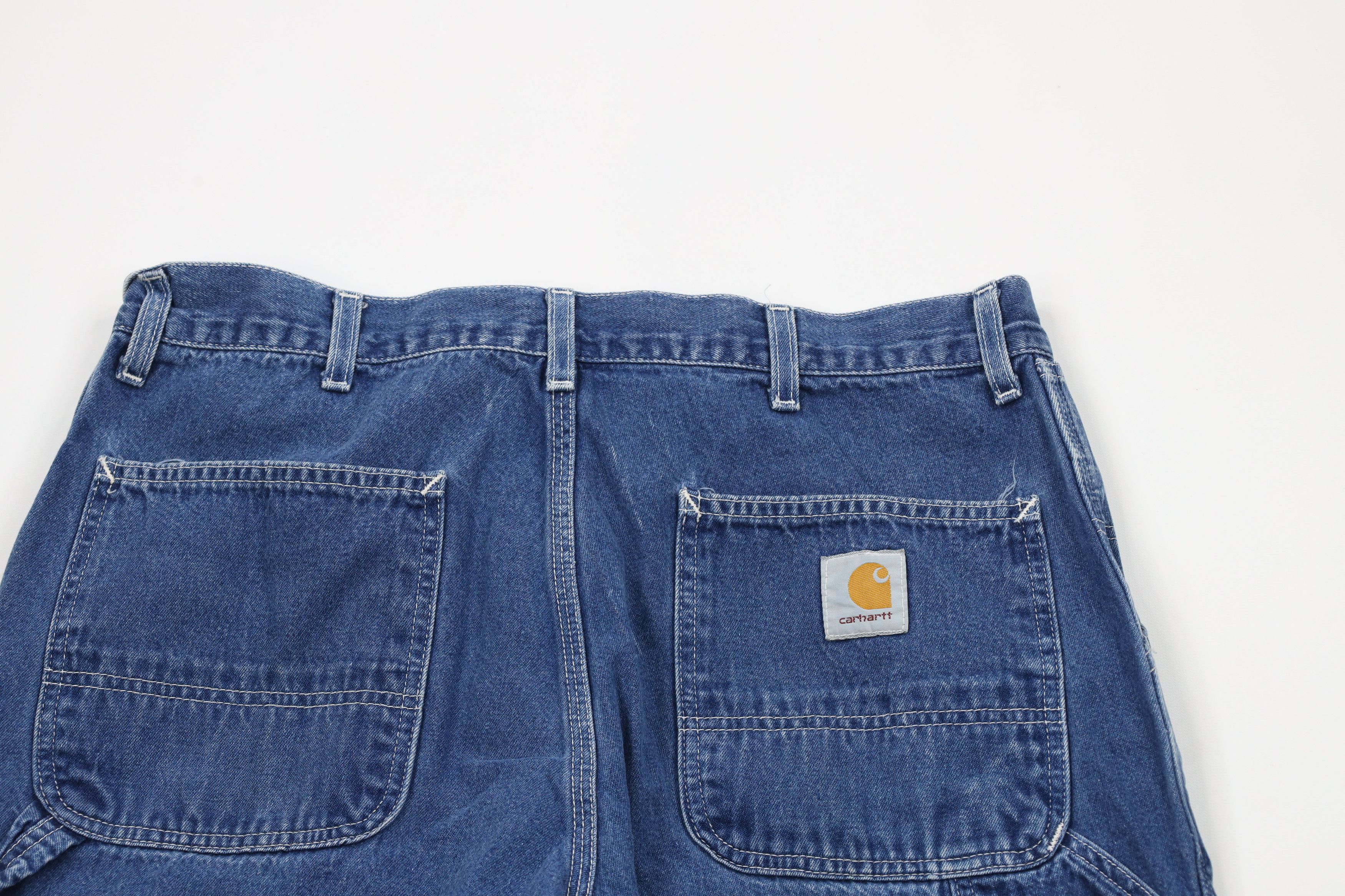 Carhartt × Vintage Vintage Y2K Carhartt Wide Leg Denim Dungaree Jeans Blue Size US 34 / EU 50 - 10 Thumbnail
