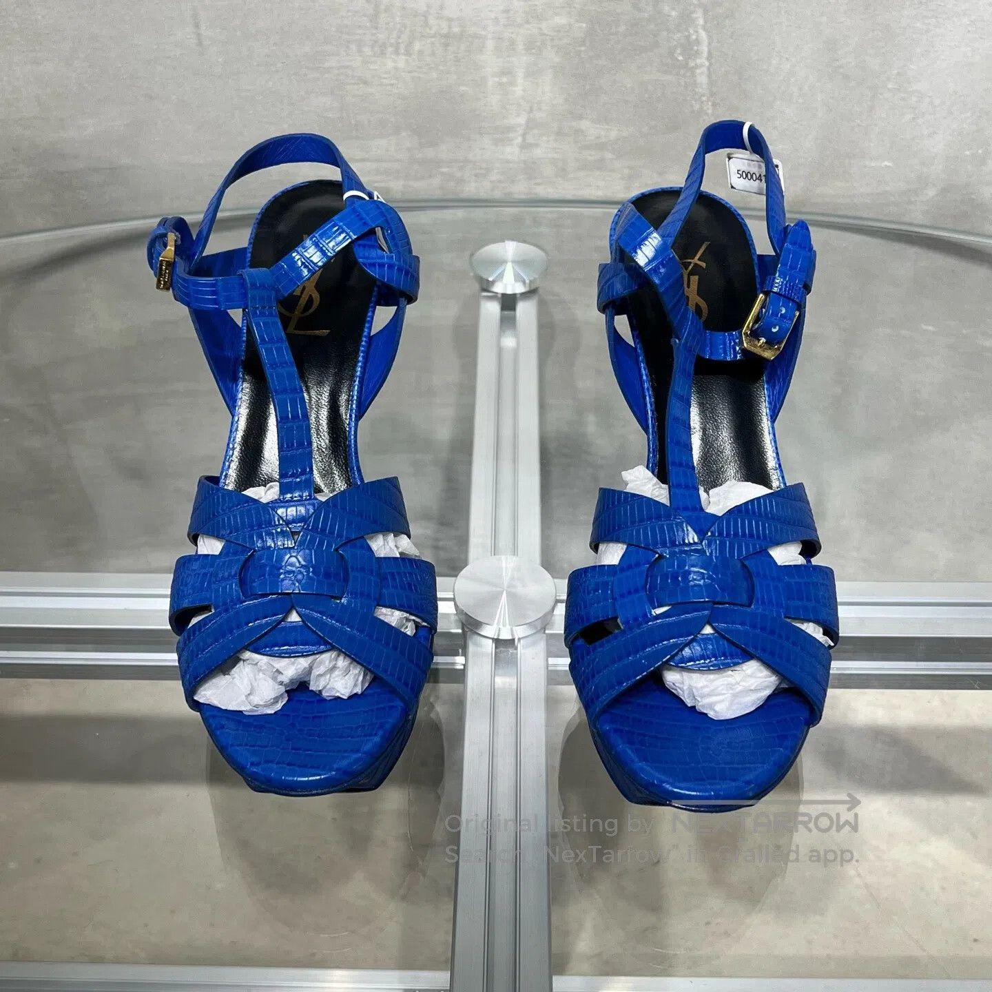 Saint Laurent Paris Saint Laurent Paris Ms.High-heeled Sandals, Blue Size US 8 / IT 38 - 2 Thumbnail