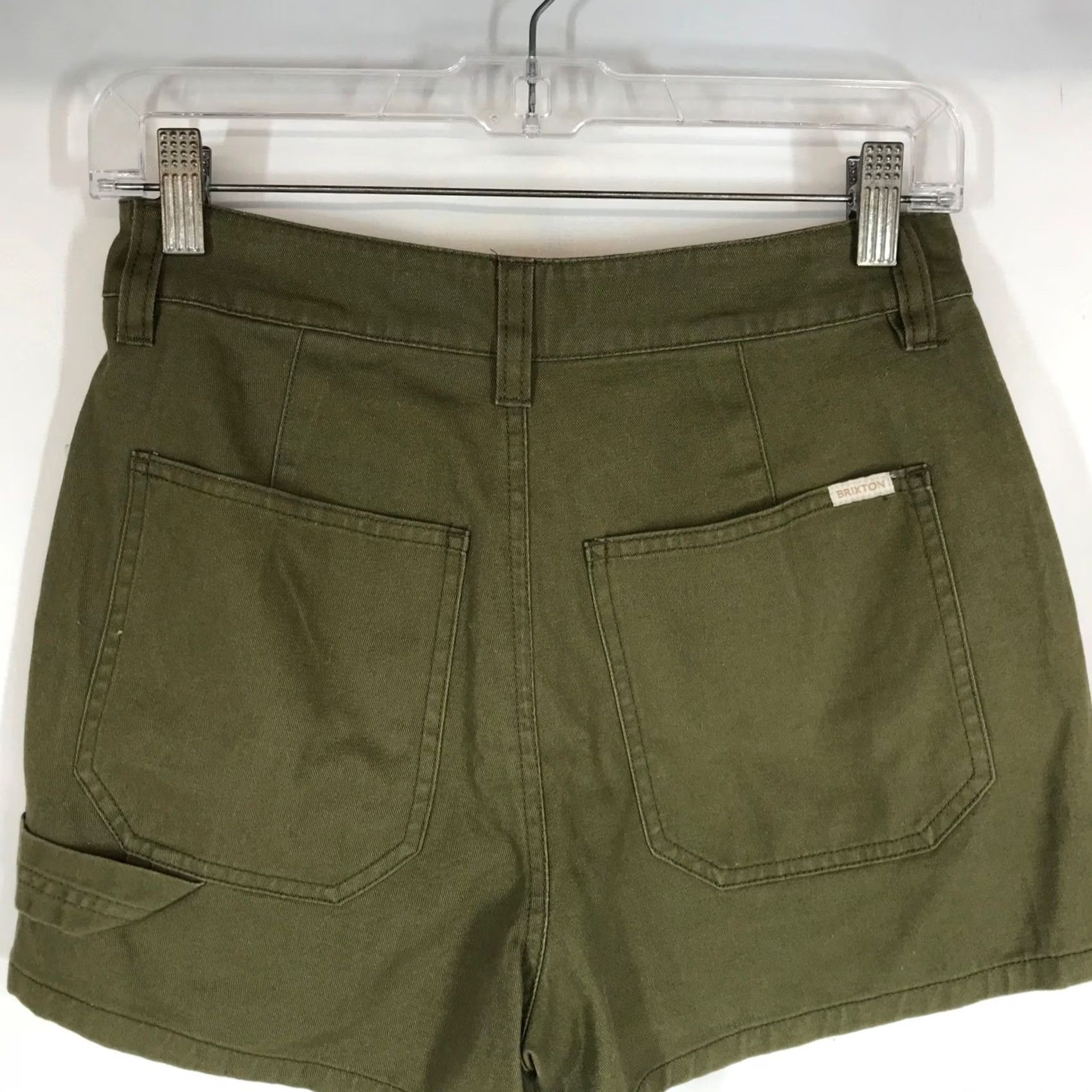 Brixton Brixton Womens Olive Green Utility Carpenter Shorts High Waisted Size 25 NWT Size 42" / US 20 - 5 Thumbnail
