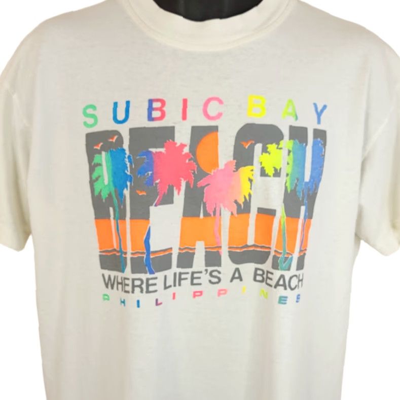 Vintage VINTAGE Subic Bay T Shirt Mens Size Large Philippines Tropical Palm Trees Size US L / EU 52-54 / 3 - 2 Thumbnail