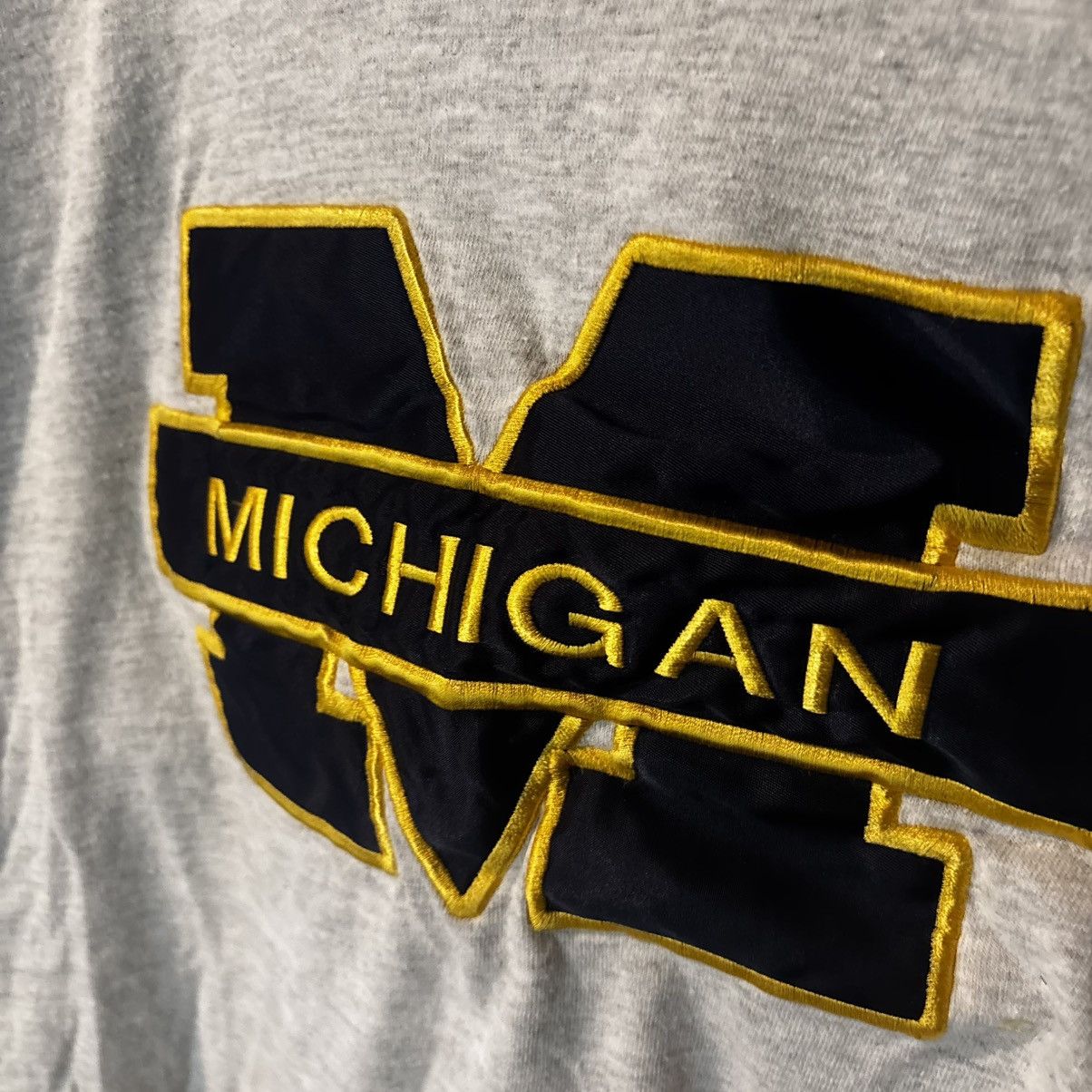 Tultex University of Michigan Embroidered Puff Logo Shirt Ringer Size US L / EU 52-54 / 3 - 2 Thumbnail