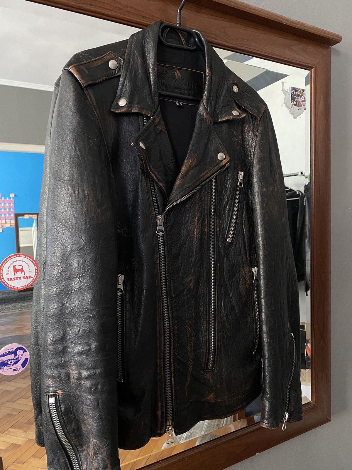 Designer × Vintage Vintage Real Leather Jacket Biker Jacket Size US M / EU 48-50 / 2 - 15 Thumbnail