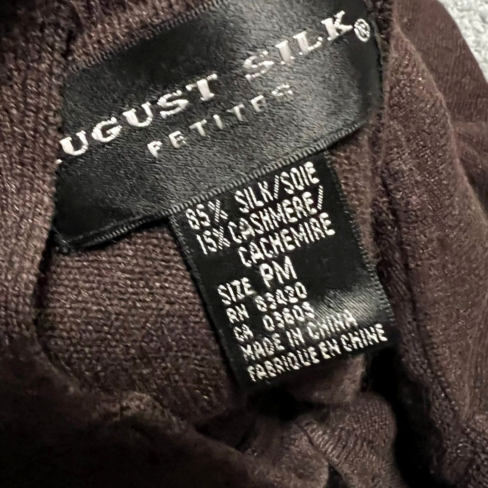 Vintage August Silk Sweater Womens Mediym Petite Brown Silk Cashmere Knit Pullover Size M / US 6-8 / IT 42-44 - 7 Thumbnail