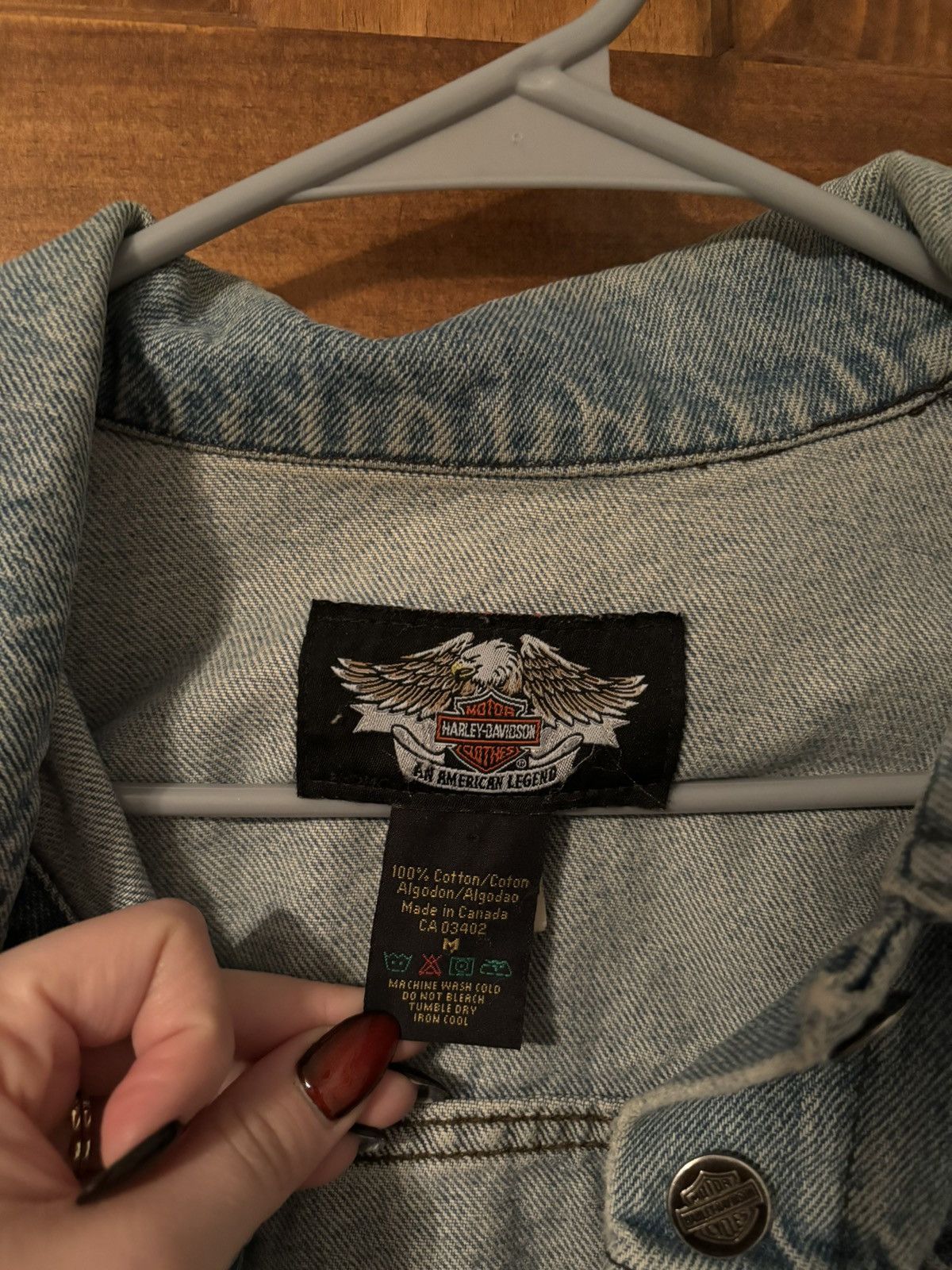 Harley Davidson × Vintage Harley Davidson Denim Jacket Size M / US 6-8 / IT 42-44 - 4 Thumbnail