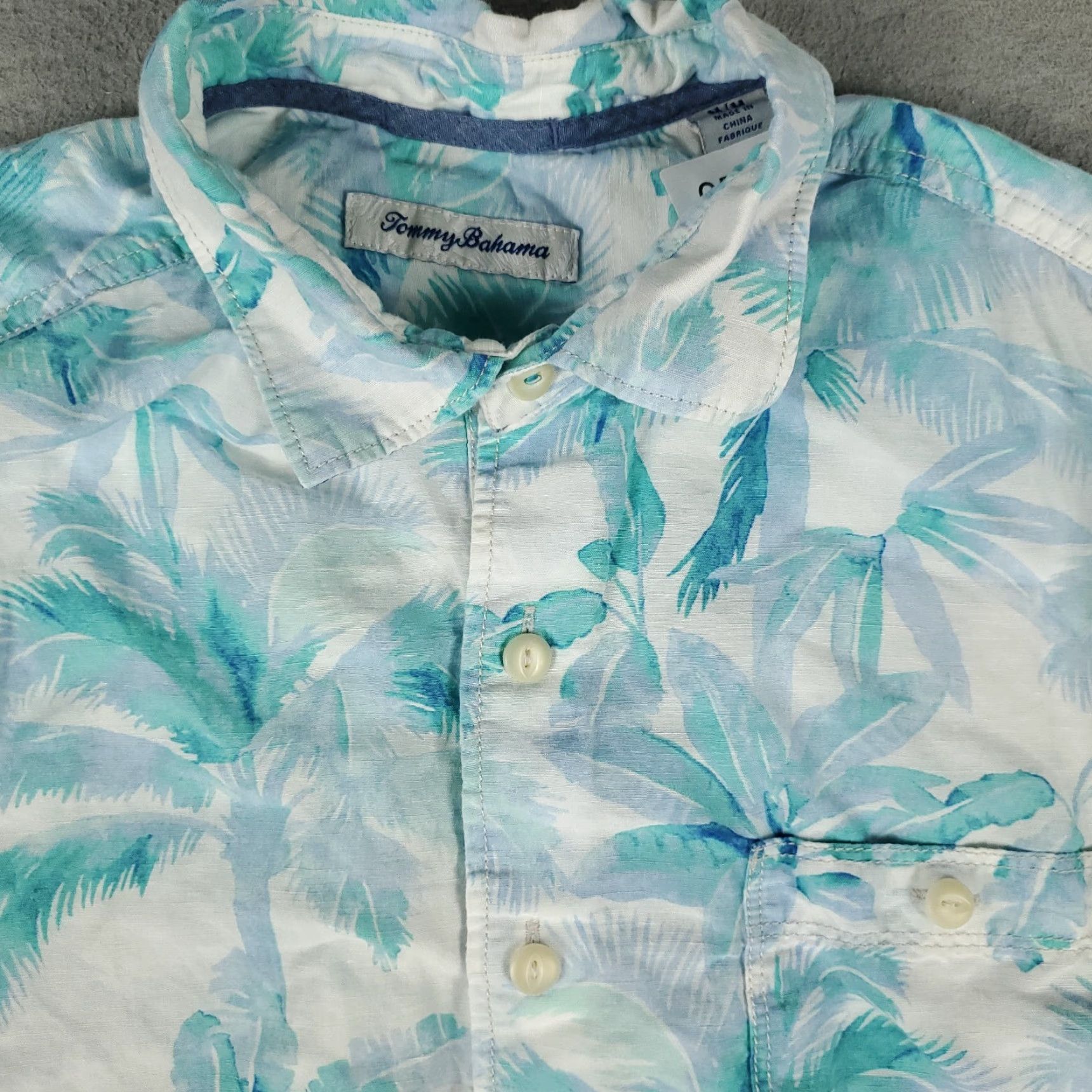 Tommy Bahama Tommy Bahama Shirt Mens Medium Blue Floral Linen Blend Hawaiian Short Sleeve* Size US M / EU 48-50 / 2 - 2 Thumbnail