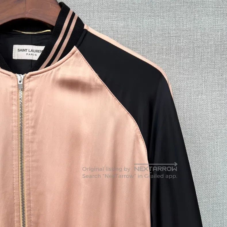 Saint Laurent Paris Saint Laurent Paris Black and pink color-block silk baseba Size XXS / US 00 / IT 34 - 3 Thumbnail