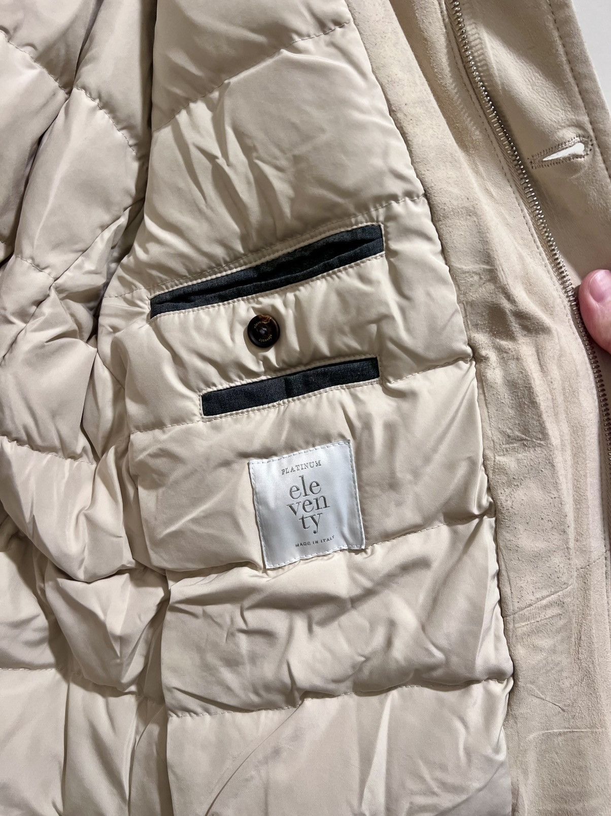 Eleventy Unreal Eleventy Lambskin Suede & White Goose Down Jacket Size US L / EU 52-54 / 3 - 8 Thumbnail