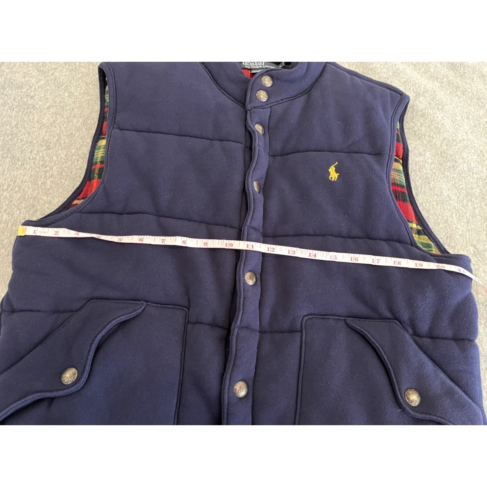 Polo Ralph Lauren Polo Ralph Lauren Vest Polo Quilted Blue Plaid Inside Mens Large Size L Polo Ralph Lauren Mens Quilted Vest Blue Size US L / EU 52-54 / 3 - 6 Thumbnail