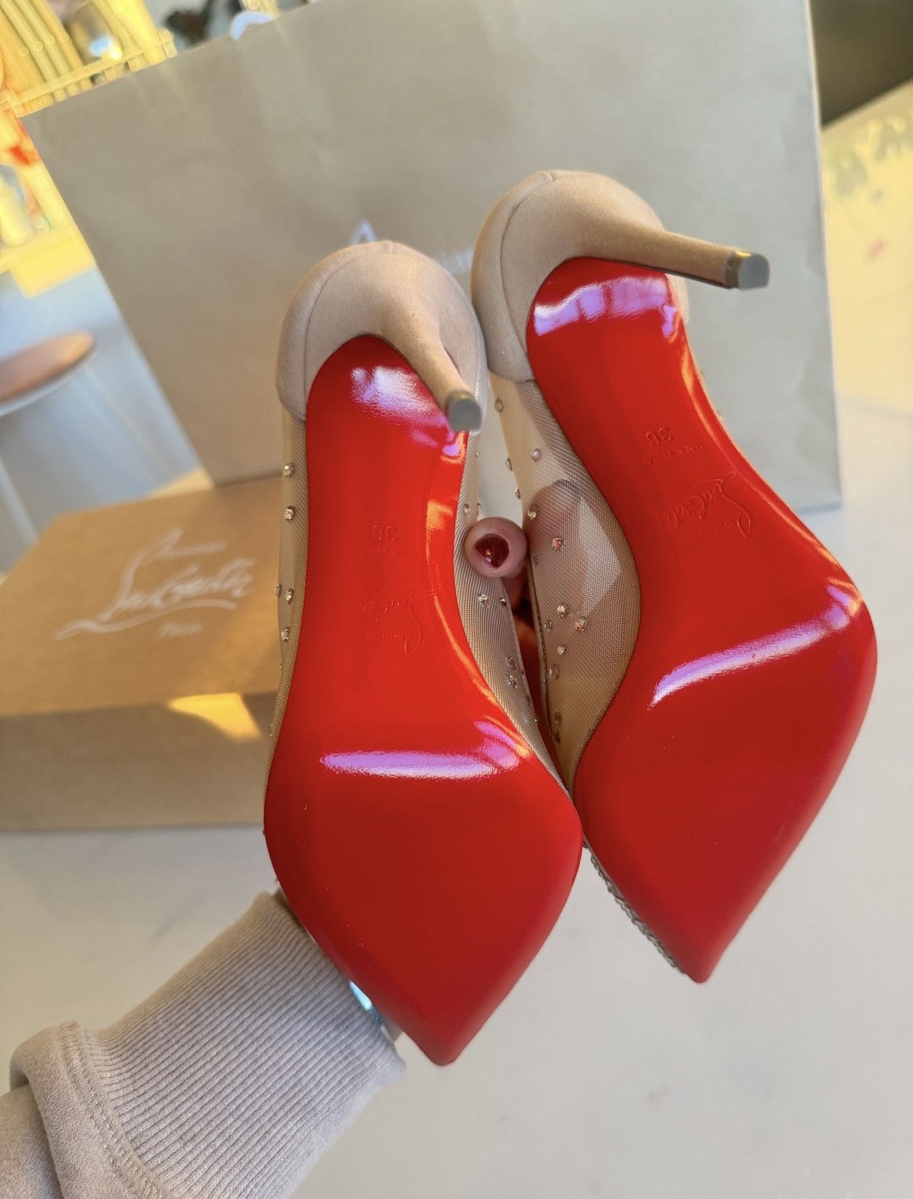 Christian Louboutin Christian Louboutin Follies Strass - Nude | Size 36 Size US 6 / IT 36 - 4 Thumbnail