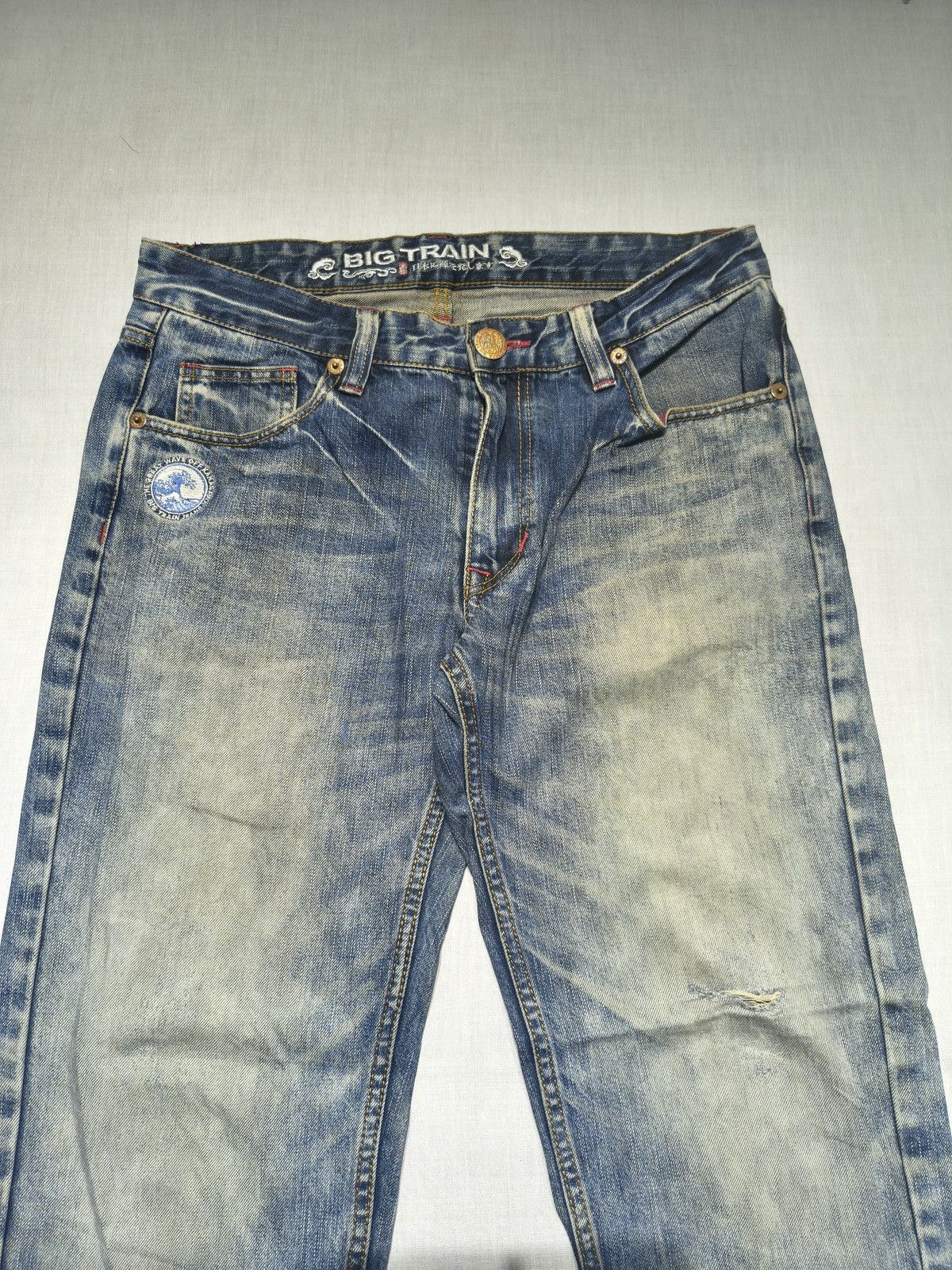 Japanese Brand DOUBLE POCKET DRAGON EMBROIDERY BIG TRAIN JEANS 🐉🥵(013) Size US 34 / EU 50 - 9 Thumbnail