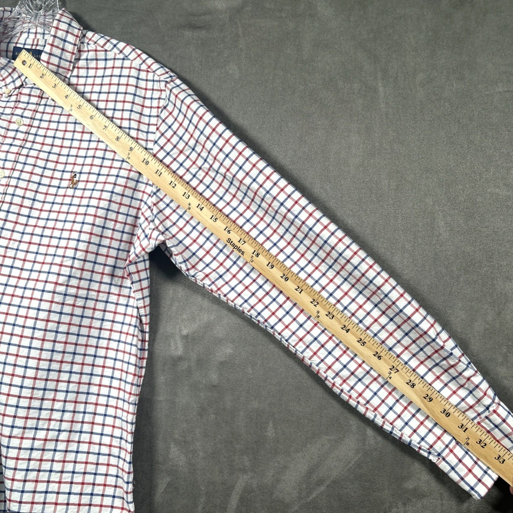 Ralph Lauren Ralph Lauren Mens Button Down Flesh Pony Red White Blue Check Shirt Large Size US L / EU 52-54 / 3 - 7 Thumbnail
