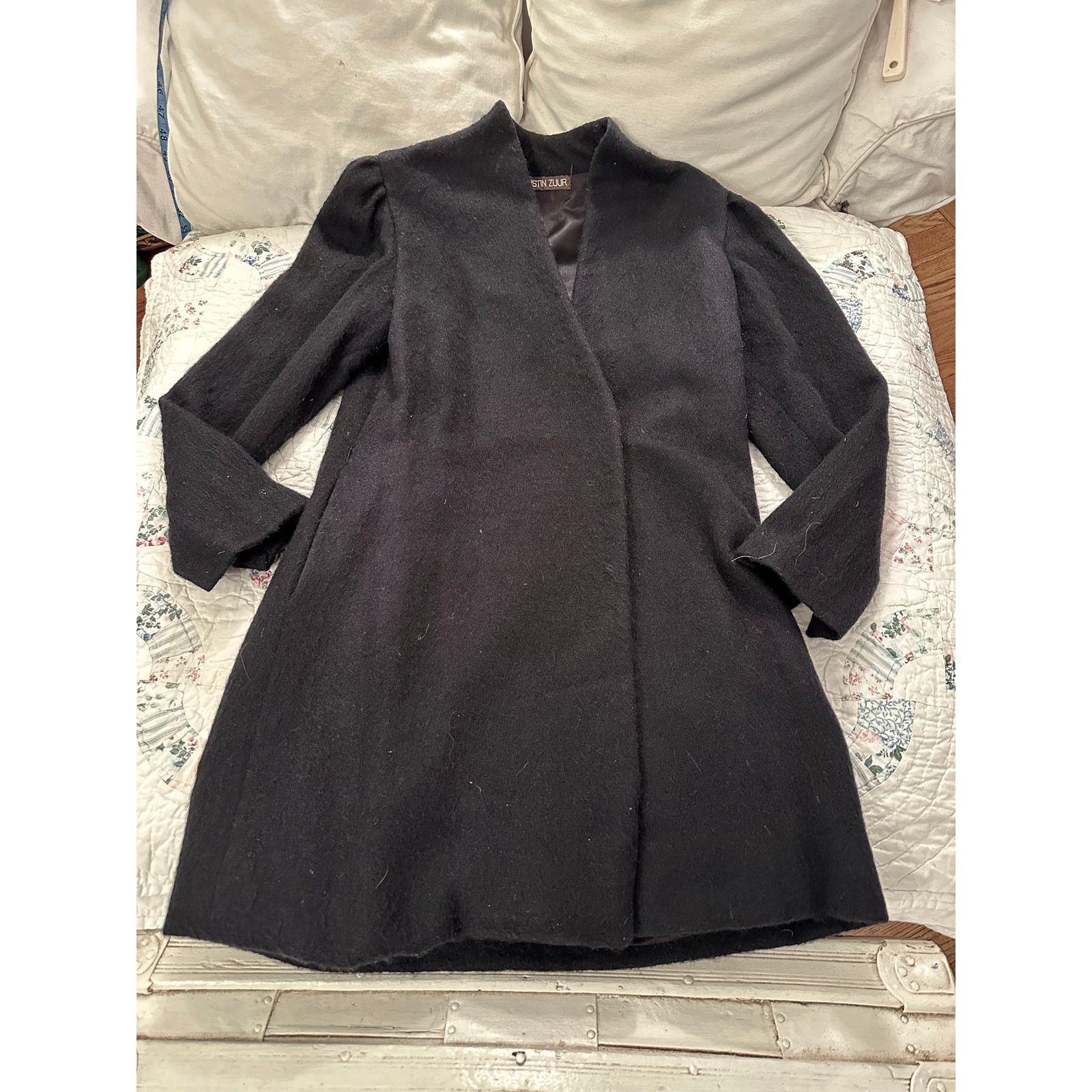Other RARE VINTAGE 70's AUSTIN-ZUUR HALSTON BLACK WOOL COAT Size S / US 4 / IT 40 - 2 Thumbnail